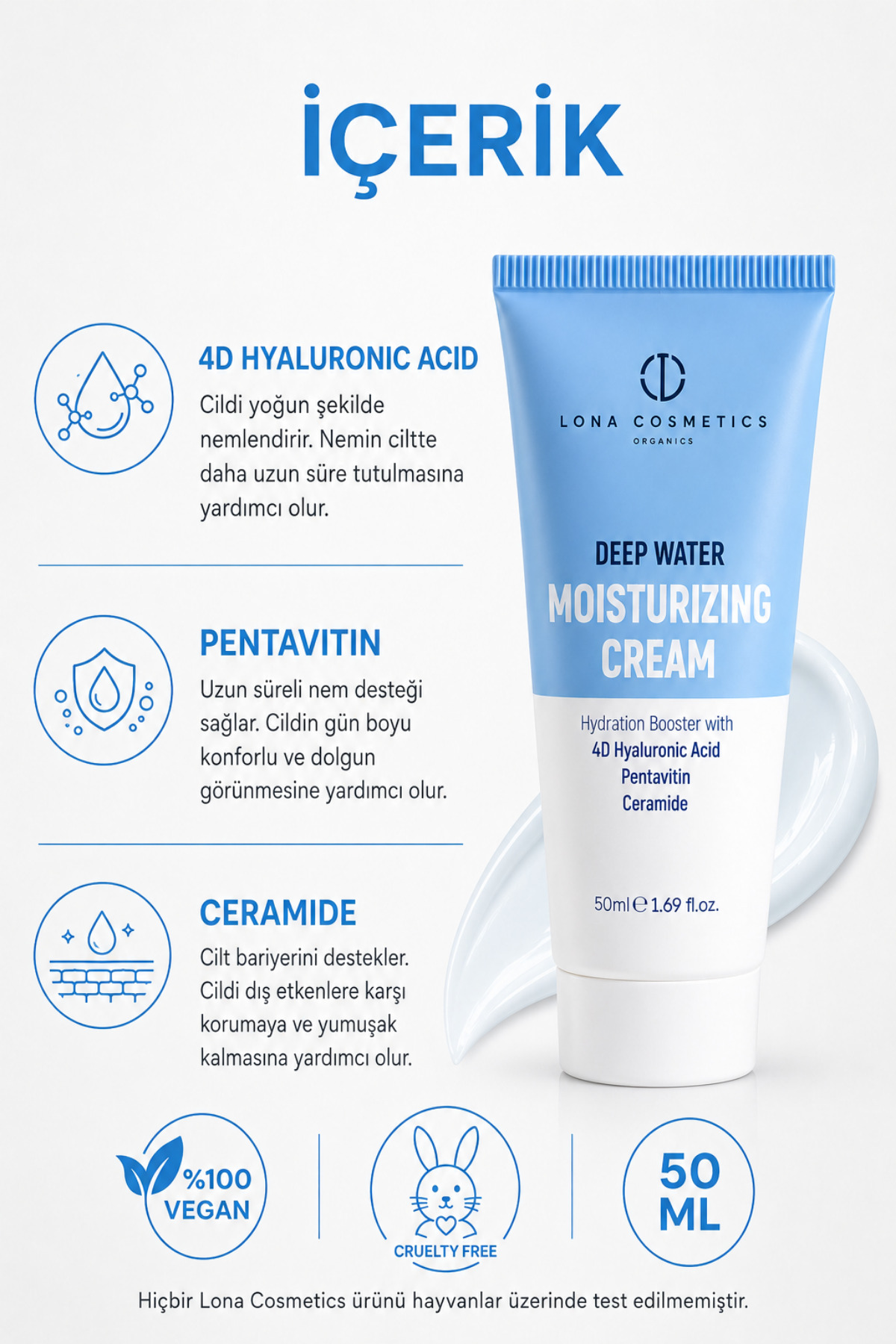 Sebum Dengeleyici Ve Nemlendirici Cilt Bakım Seti: Yoğun Nemlendirici Bakım Kremi & Matlaştırıcı Güneş Kremi SPF 50 — LONA-008 — تصویر 6 از 8