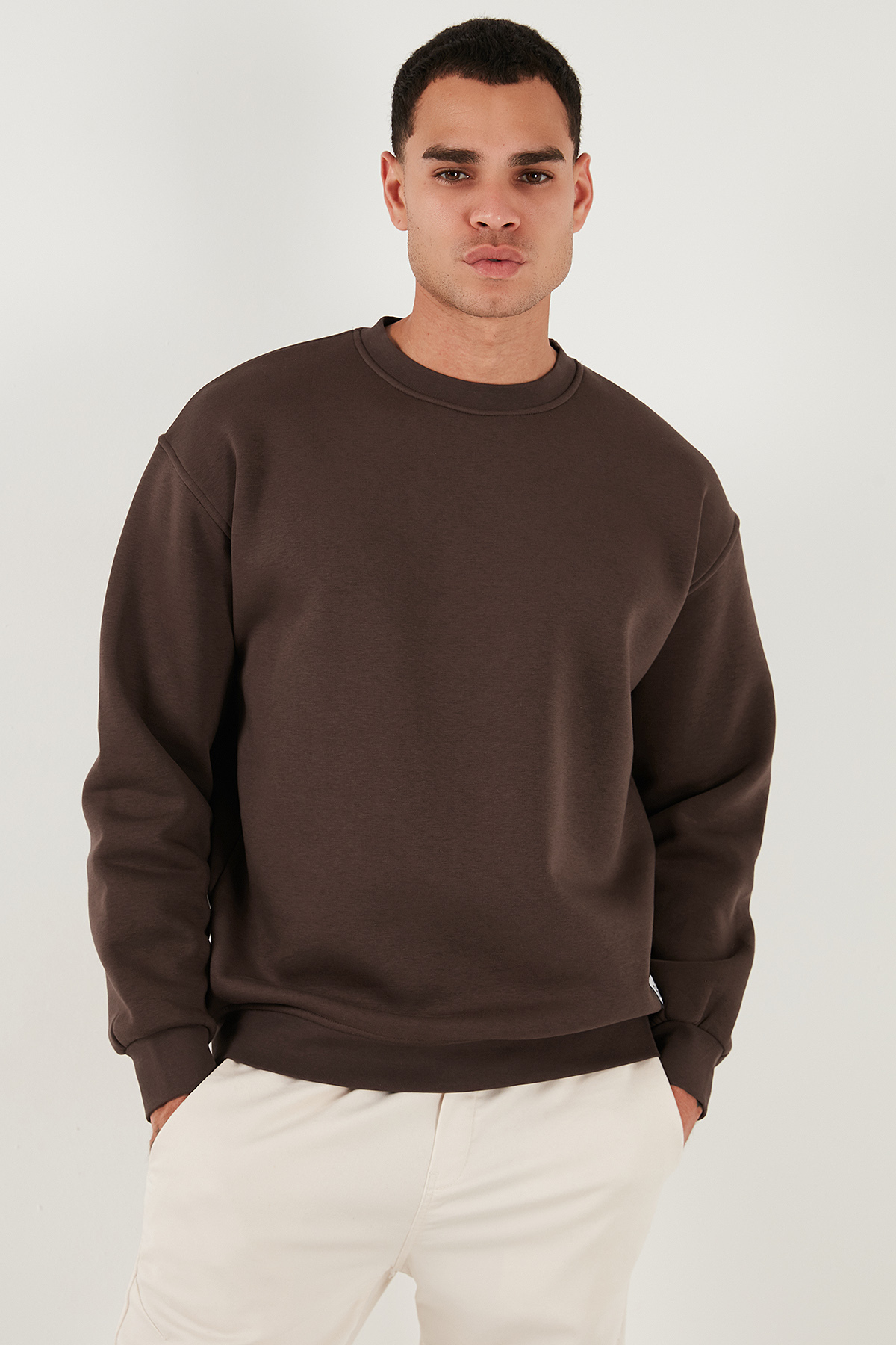 Buratti Regular Fit Bisiklet Yaka Pamuklu İçi Tüylü Yumuşak Şardonlu Sweat Erkek SWEAT 5905255 görsel 3