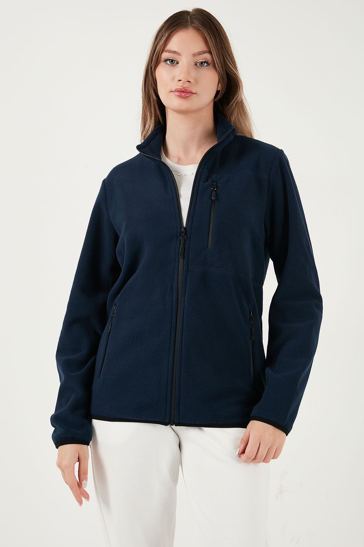 Buratti Slim Fit Cepli Fermuarlı Anti-Pilling Tüylenme Yapmayan Soğuk Geçirmez Polar Hırka Unisex HI görsel 3