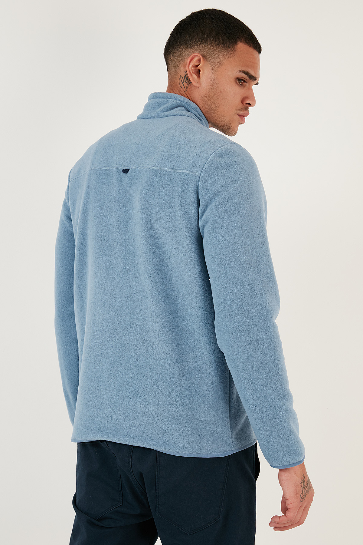 Buratti Slim Fit Anti-Pilling Tüylenme Yapmayan Bato Yaka Soğuk Geçirmez Şardonlu Polar Erkek POLAR görsel 6