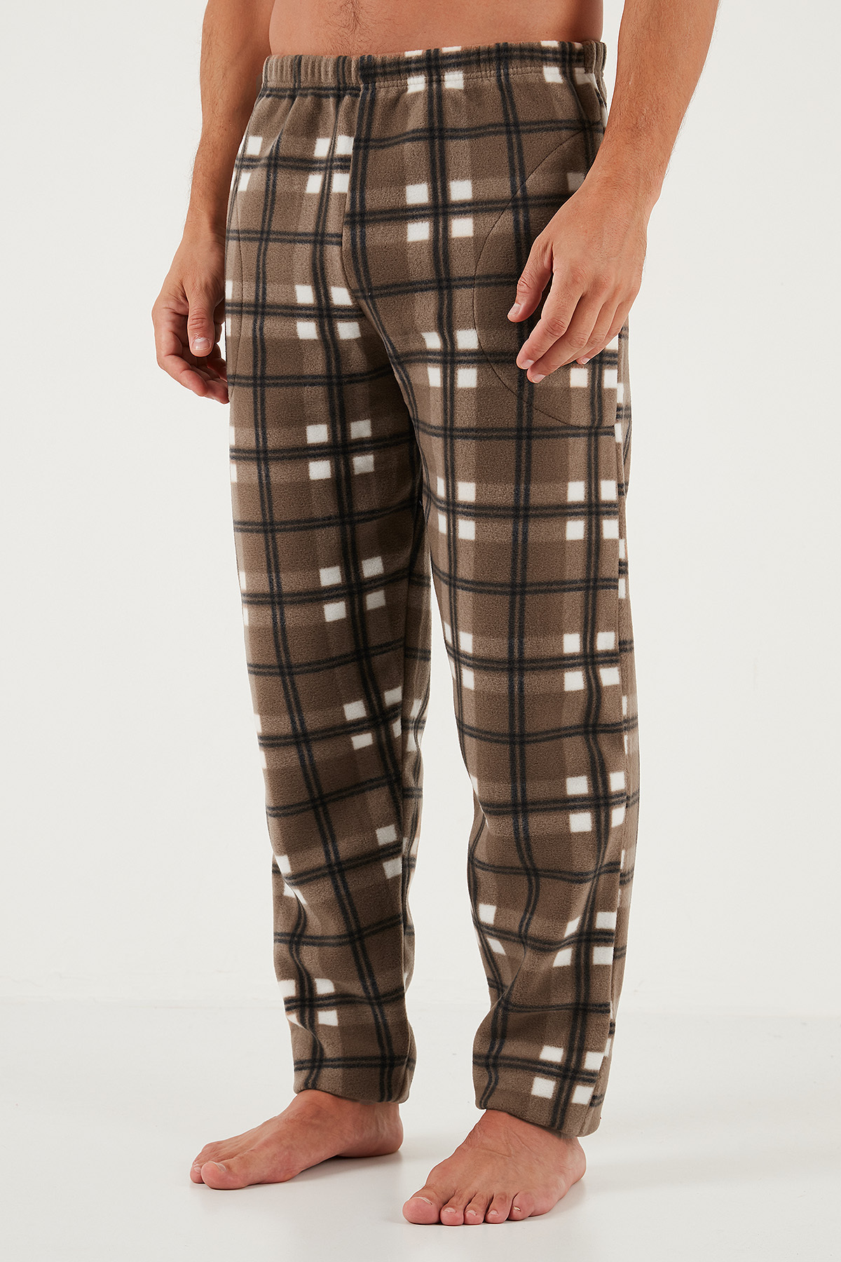 Buratti Ekose Regular Fit Bisiklet Yaka Kışlık Polar Pijama Takımı Erkek PİJAMA TAKIMI 609610013W4 görsel 6