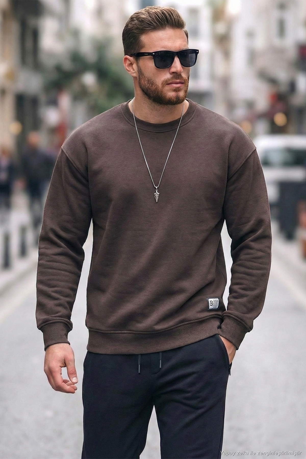 Buratti Regular Fit Bisiklet Yaka Pamuklu İçi Tüylü Yumuşak Şardonlu Sweat Erkek SWEAT 5905255