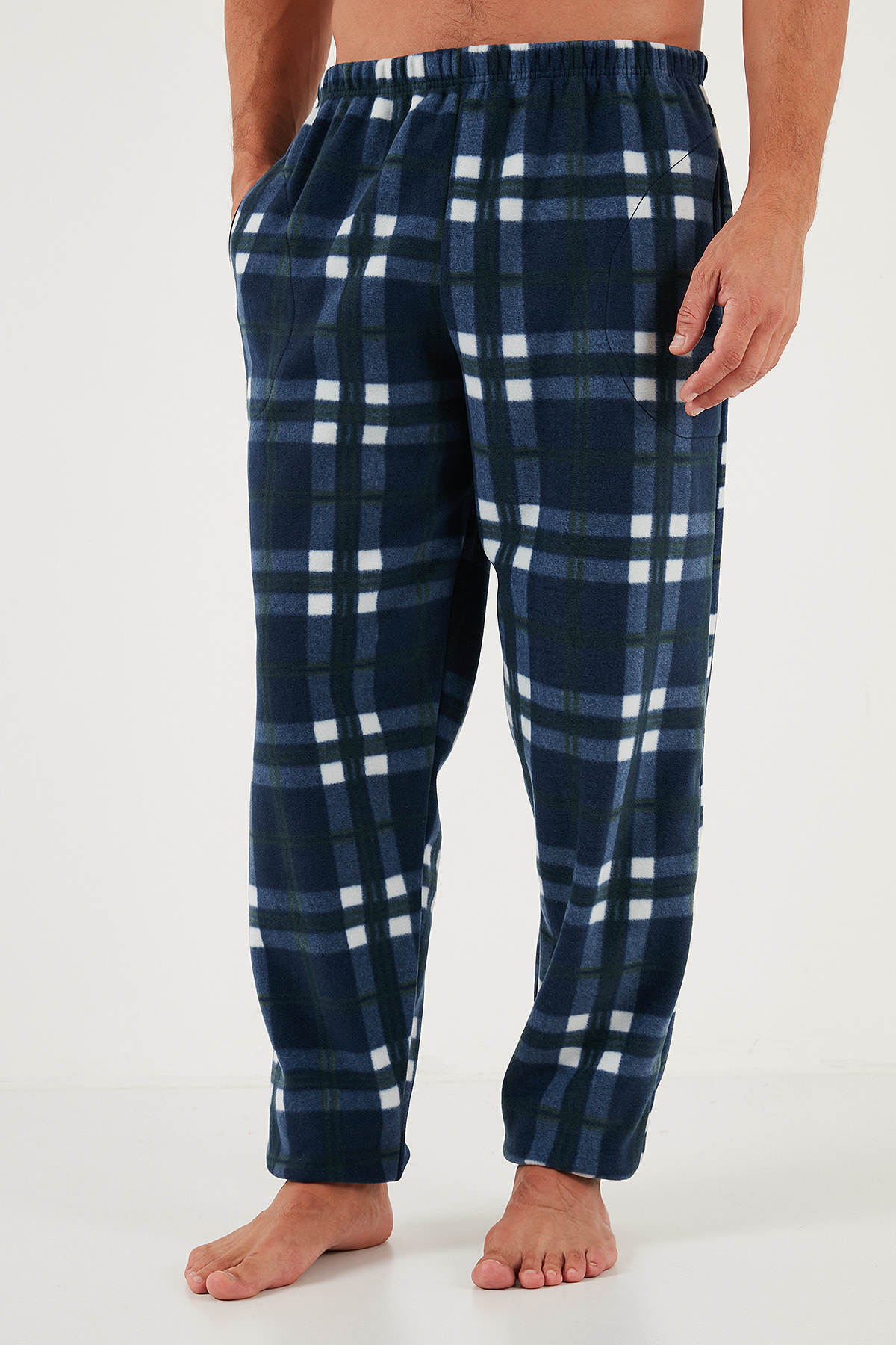 Buratti Regular Fit Bisiklet Yaka Kışlık Yumuşak Dokulu Polar Pijama Takımı Erkek PİJAMA TAKIMI 6096 görsel 6