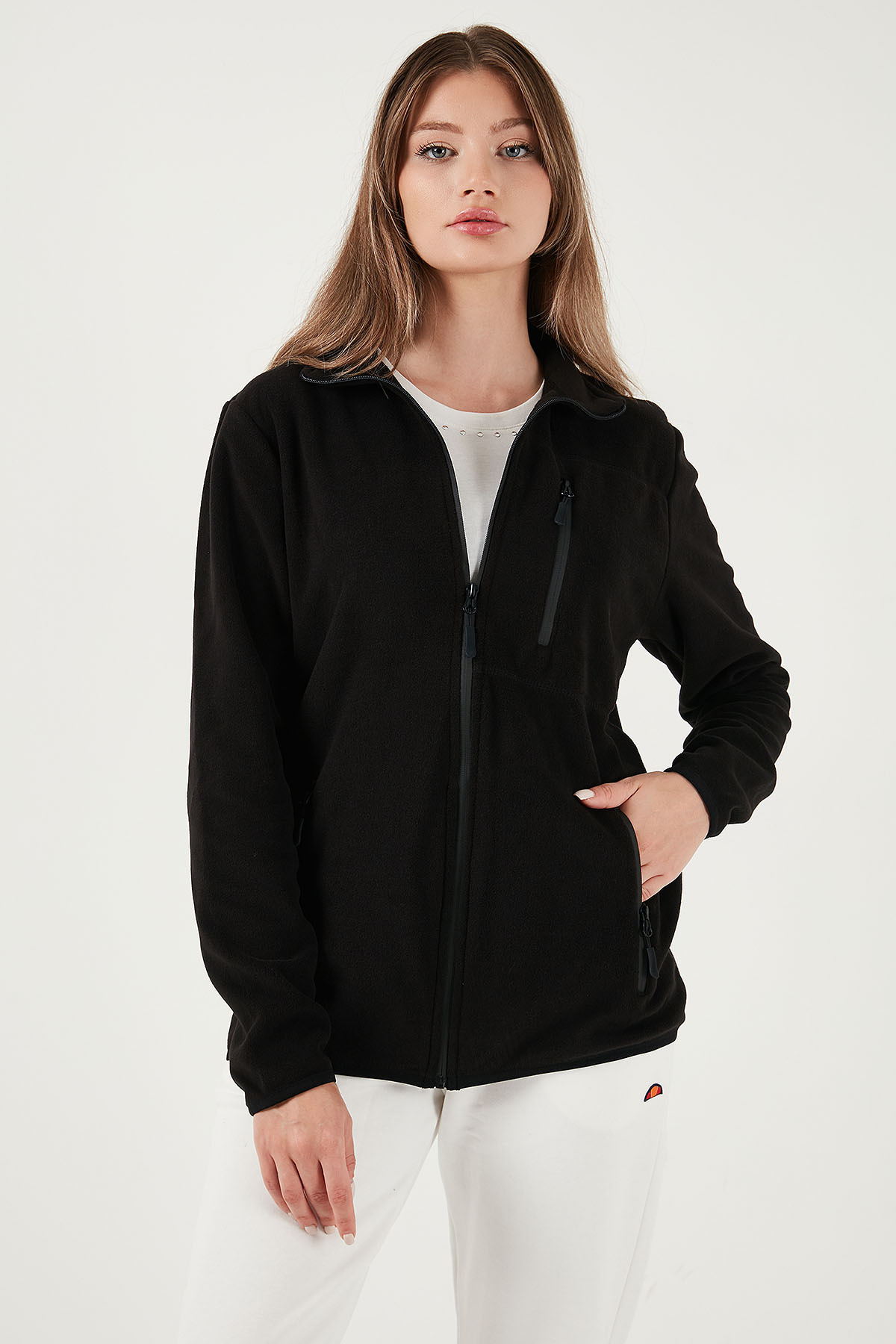 Buratti Slim Fit Cepli Fermuarlı Anti-Pilling Tüylenme Yapmayan Soğuk Geçirmez Polar Hırka Unisex HI görsel 3