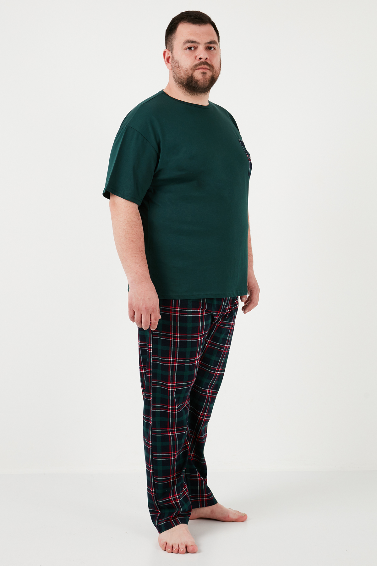 Buratti Pamuklu Regular Fit Büyük Beden Pijama Takımı Erkek PİJAMA TAKIMI 6572002B görsel 2