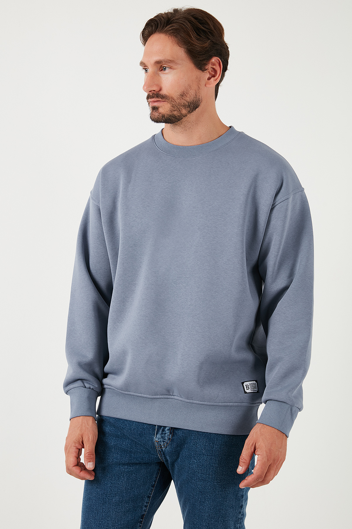 Buratti Regular Fit Bisiklet Yaka Pamuklu İçi Tüylü Yumuşak Şardonlu Sweat Erkek SWEAT 5905255 görsel 4
