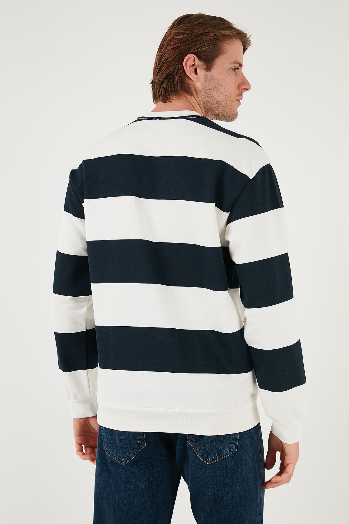 Buratti Pamuklu Çizgili Regular Fit Bisiklet Yaka Sweat Erkek SWEAT 5905790 görsel 7
