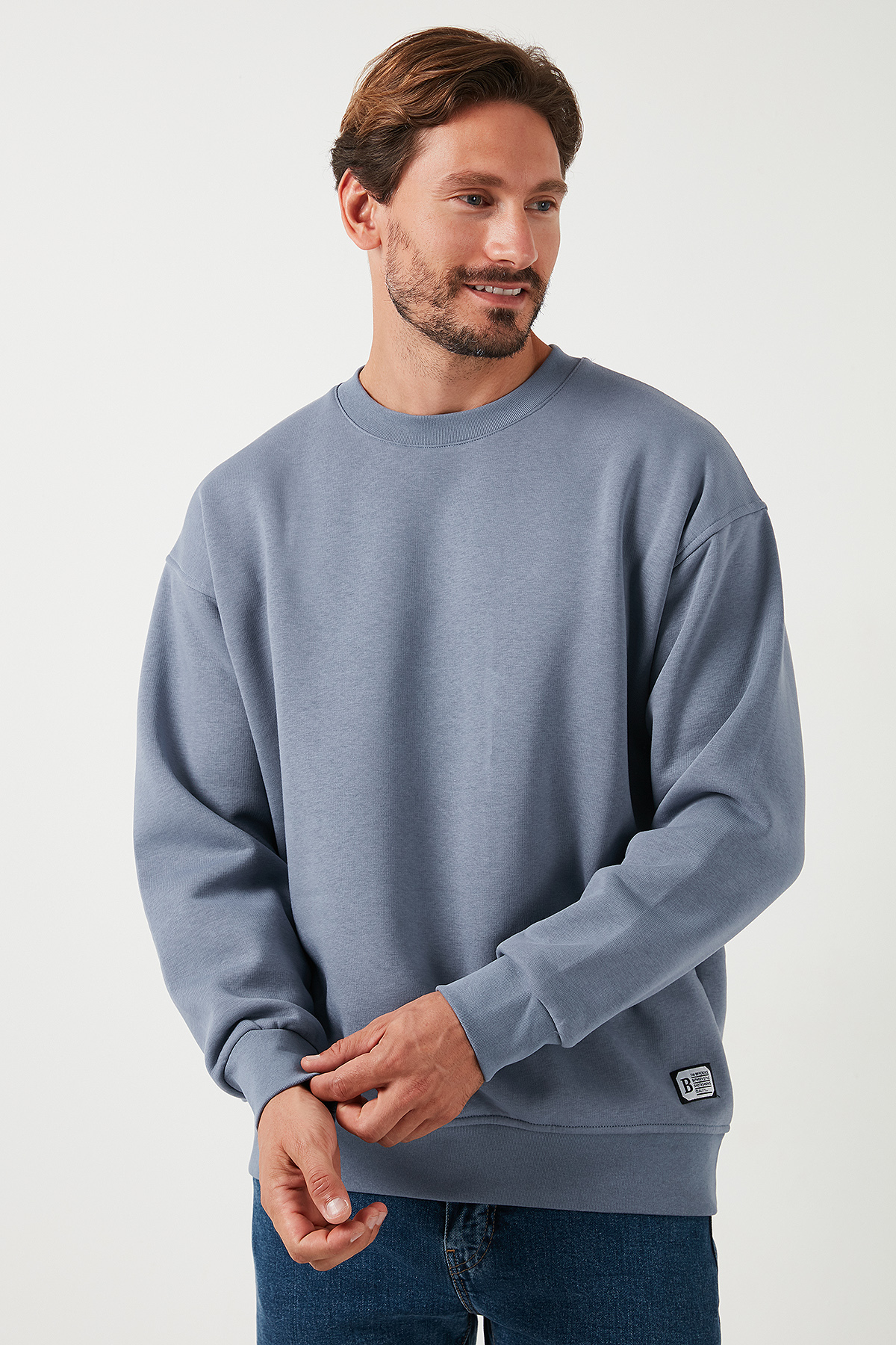 Buratti Regular Fit Bisiklet Yaka Pamuklu İçi Tüylü Yumuşak Şardonlu Sweat Erkek SWEAT 5905255 görsel 3