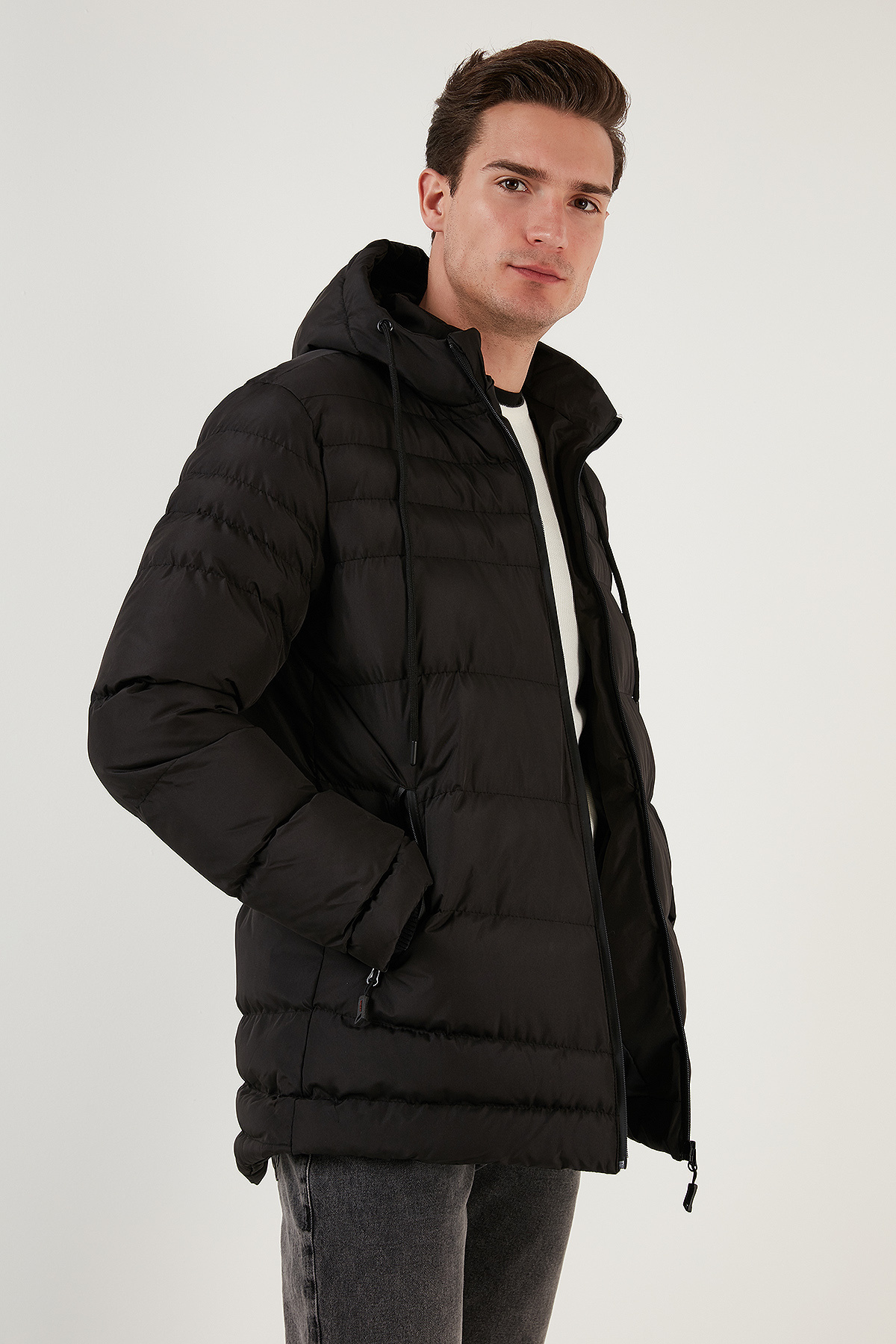 Buratti Su İtici Slim Fit Soğuğa ve Rüzgara Dayanıklı Kapüşonlu Şişme Mont Erkek MONT 649005 görsel 2
