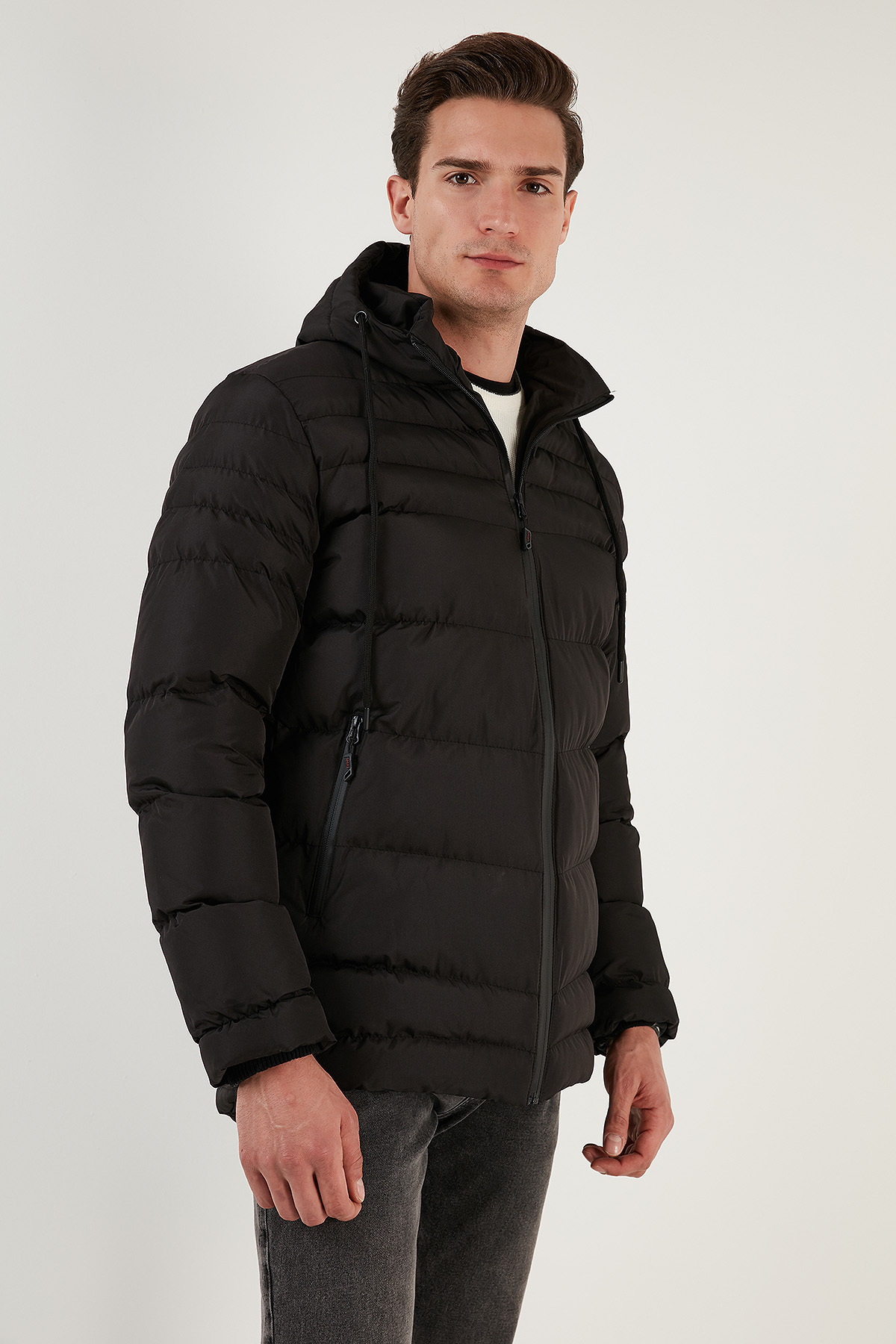 Buratti Su İtici Slim Fit Soğuğa ve Rüzgara Dayanıklı Kapüşonlu Şişme Mont Erkek MONT 649005 görsel 7