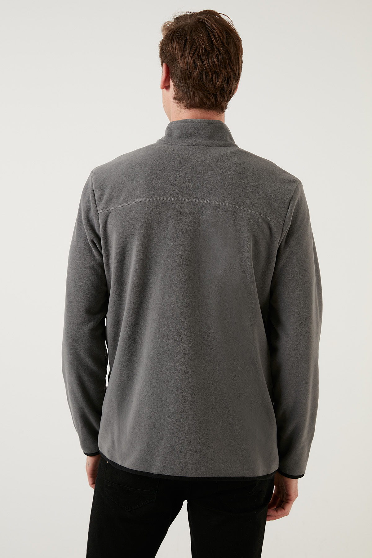 Buratti Slim Fit Fermuarlı Cepli Dik Yaka Soğuk Geçirmez Polar Hırka Erkek HIRKA 5906028 görsel 6