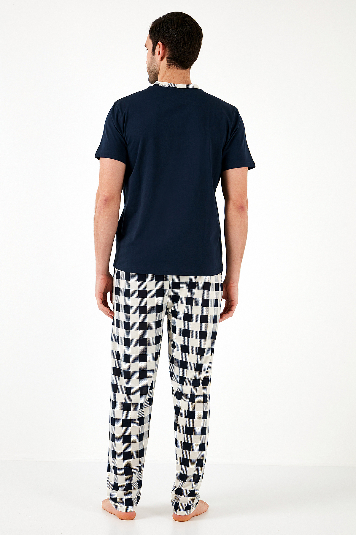 Buratti Ekoseli Pamuklu Regular Fit Kısa Kollu Pijama Takımı Erkek Pijama Takımı 60961007 görsel 7