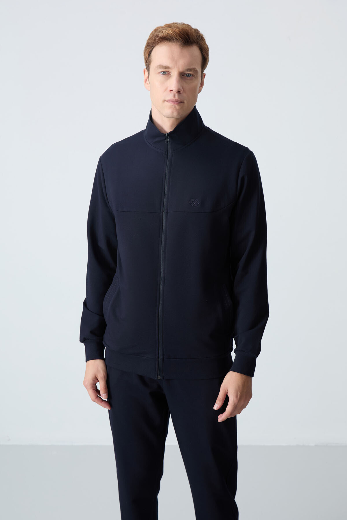TOMMY LIFE Lacivert Pamuklu Kalın Yumuşak Dokulu Comfort Fit Basic Erkek Eşofman Takım - 85260 görsel 3