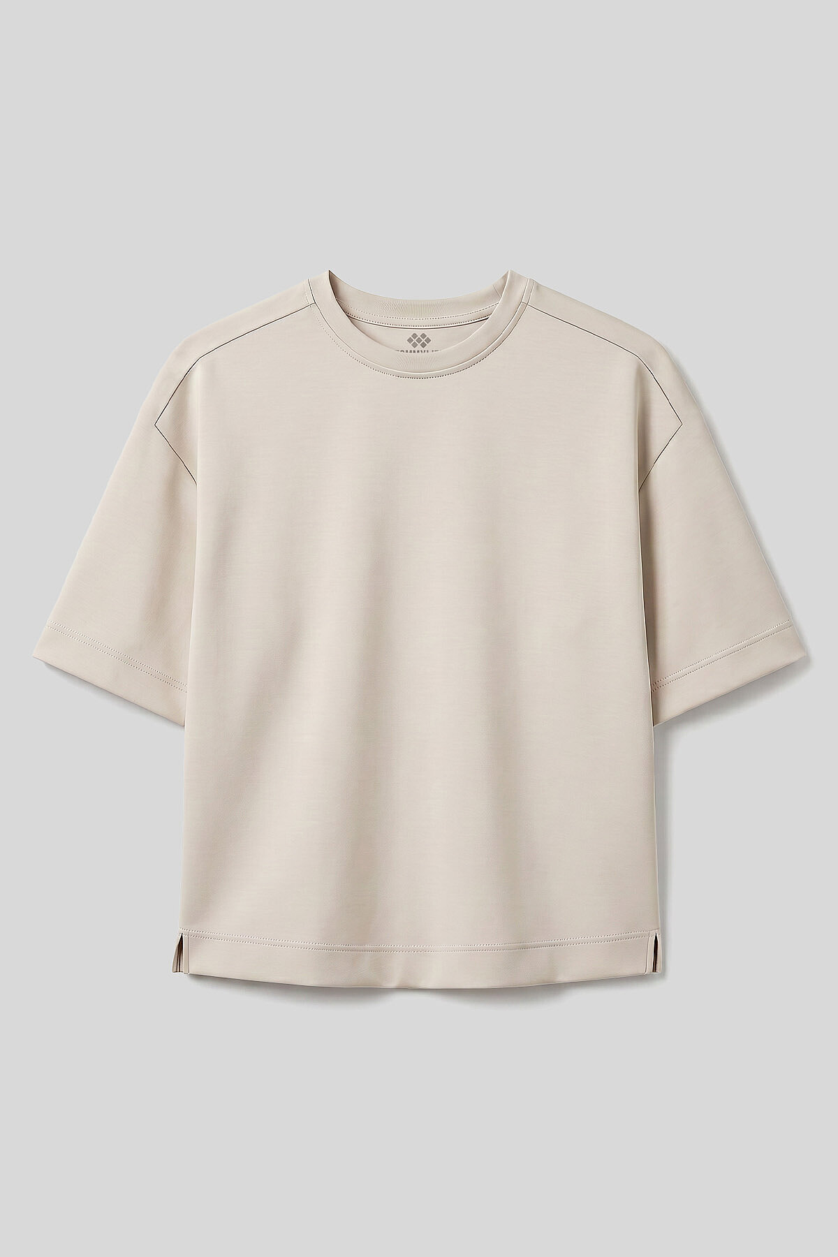Tommy Life Beige O-Neck Oversize Short Sleeve Women's T-Shirt - 97316
