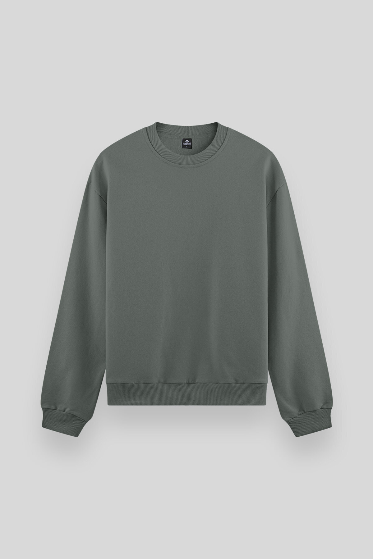 Rahat Form Basic O Yaka 3lü Paket Siyah-Lacivert-Çağla Erkek Sweatshirt 88053 — رنگارنگ — تصویر 6 از 7