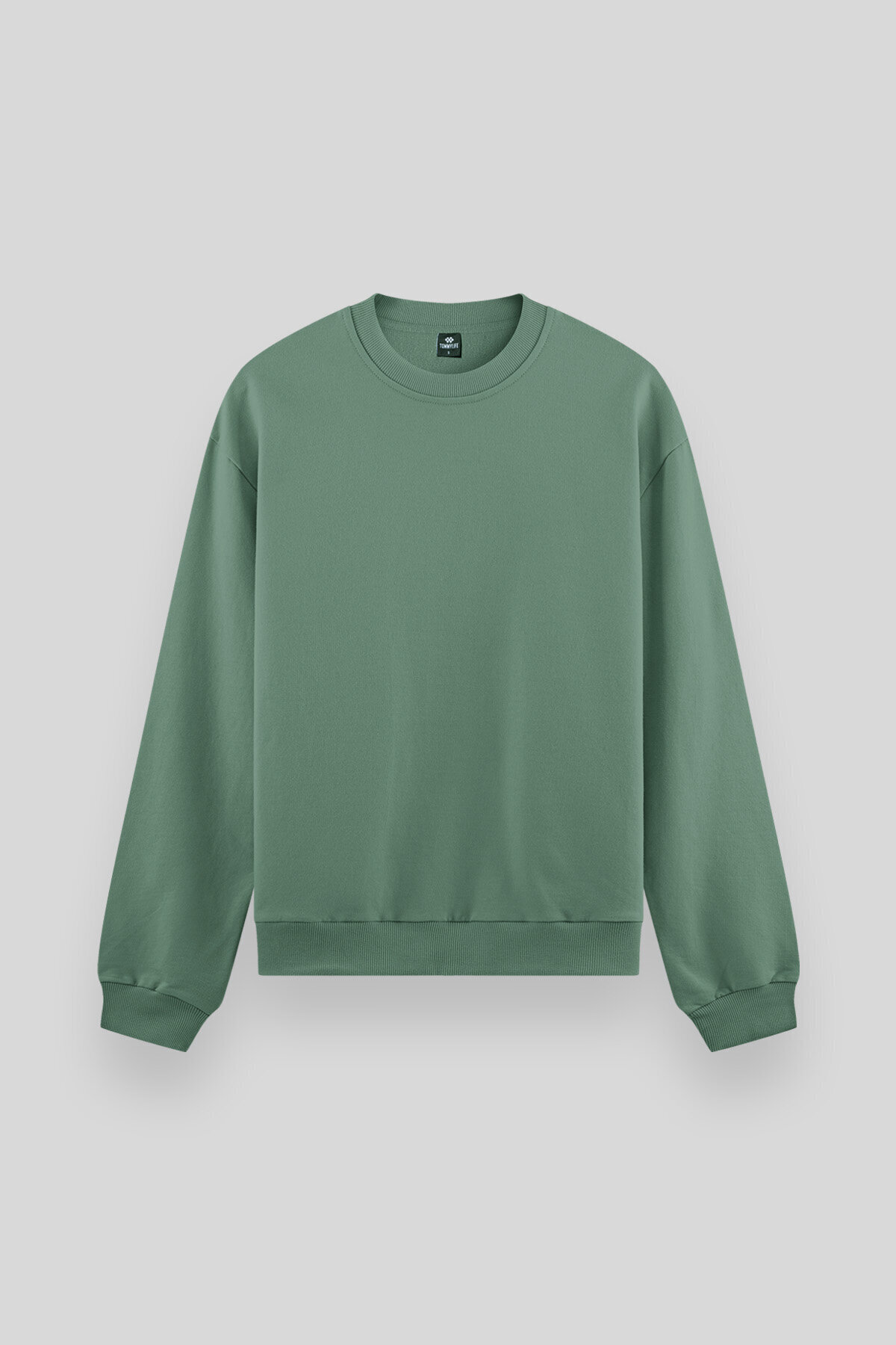 Açık Yeşil Basic O Yaka Rahat Form Erkek Sweatshirt - 88053 — رنگارنگ T09ER-88053