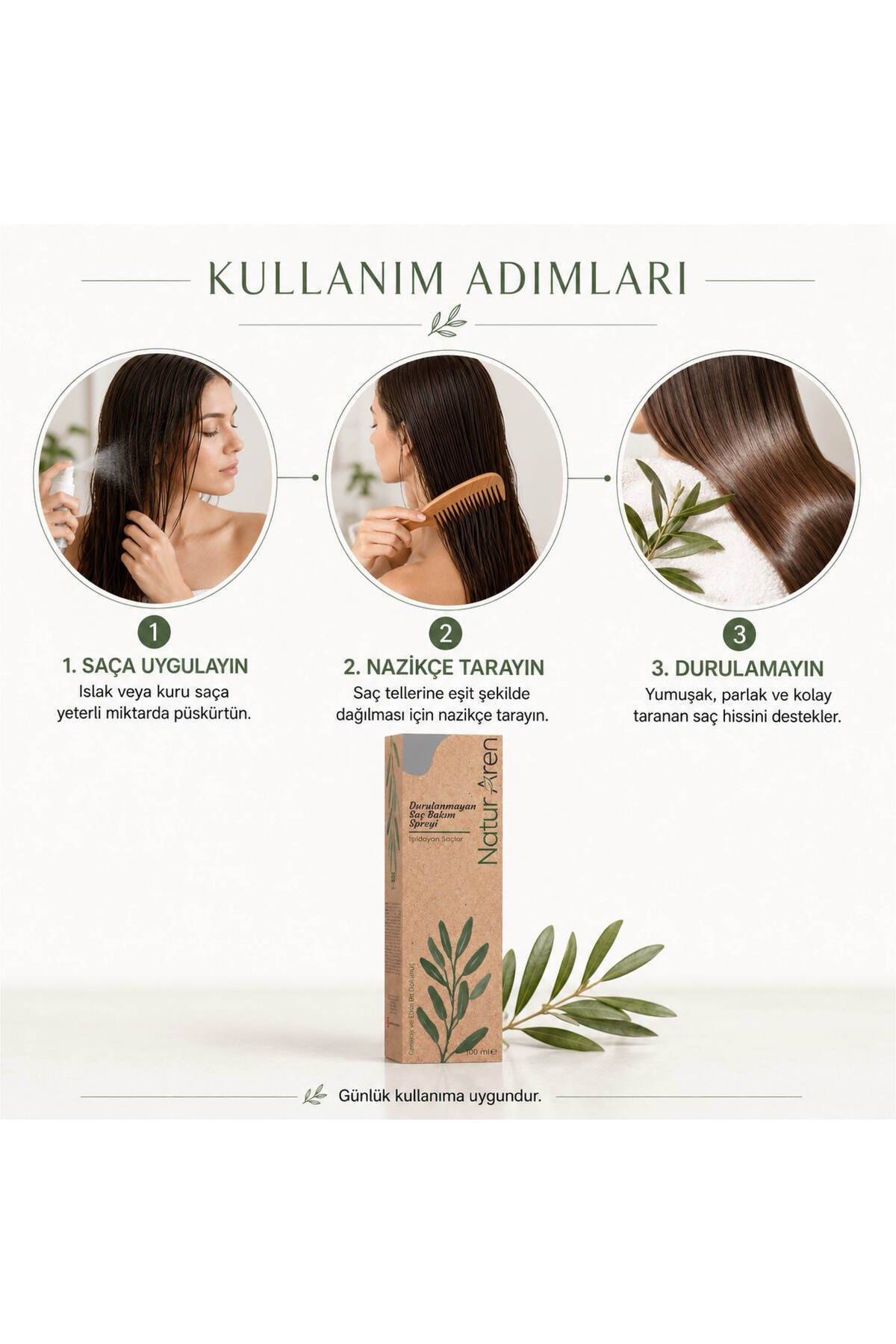 Durulanmayan Saç Bakım Spreyi - Kırılmalara ve Isıya Karşı Koruma 100 ML — 8682887518278 — تصویر 8 از 8