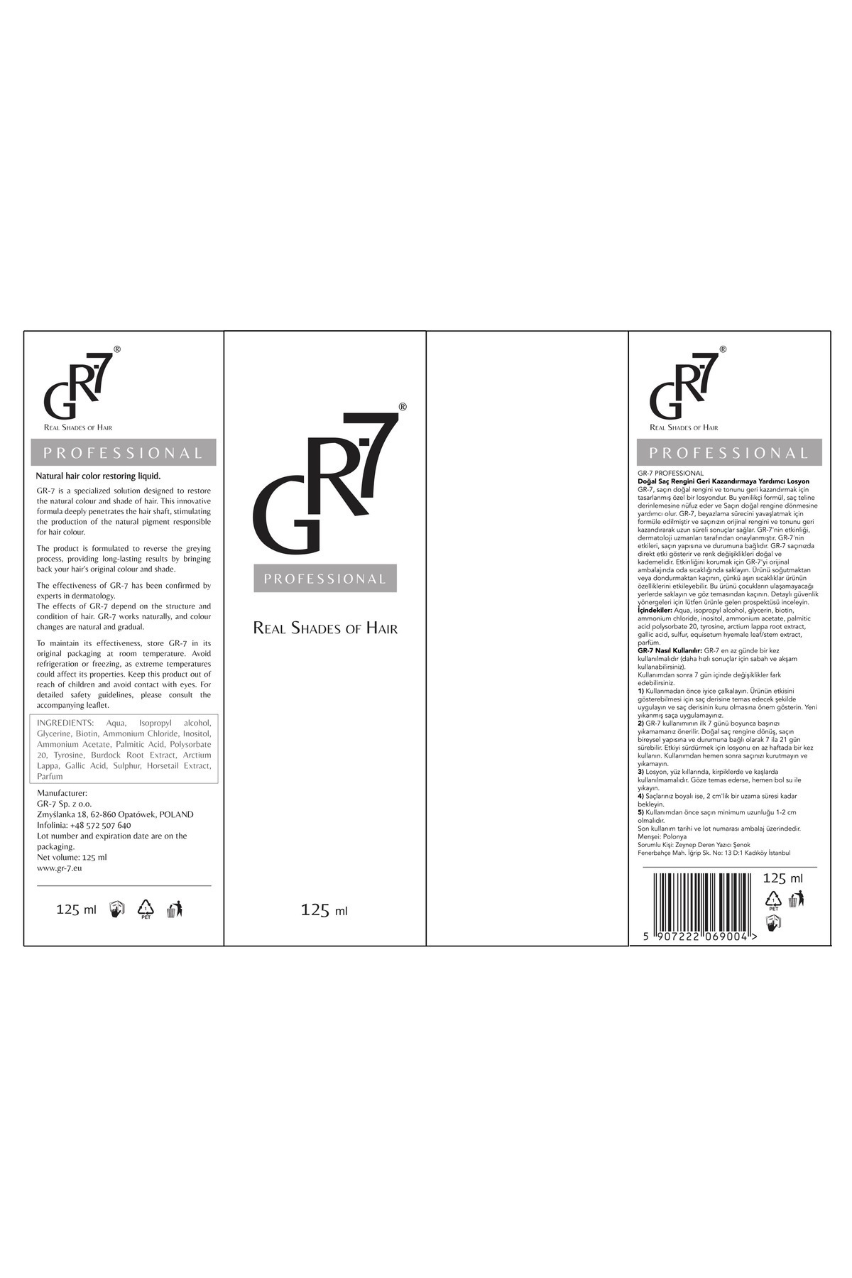 Gr-7 Beyaz Saçlara Doğal Çözüm Sunan Beyaz Saçlar Için Saç Losyonu 125 ml — GR7ANTIGREY — تصویر 8 از 8