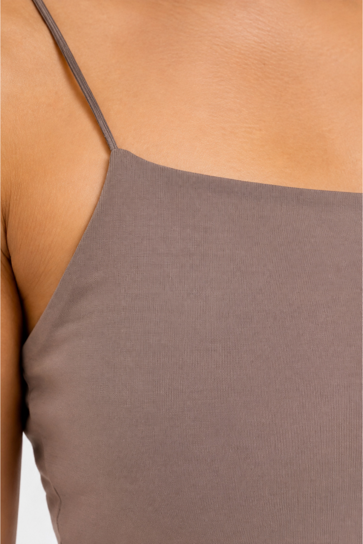OWNME Kadın ince Ip Askılı çift katli Crop Bluz , Basic Büstiyer görsel 6