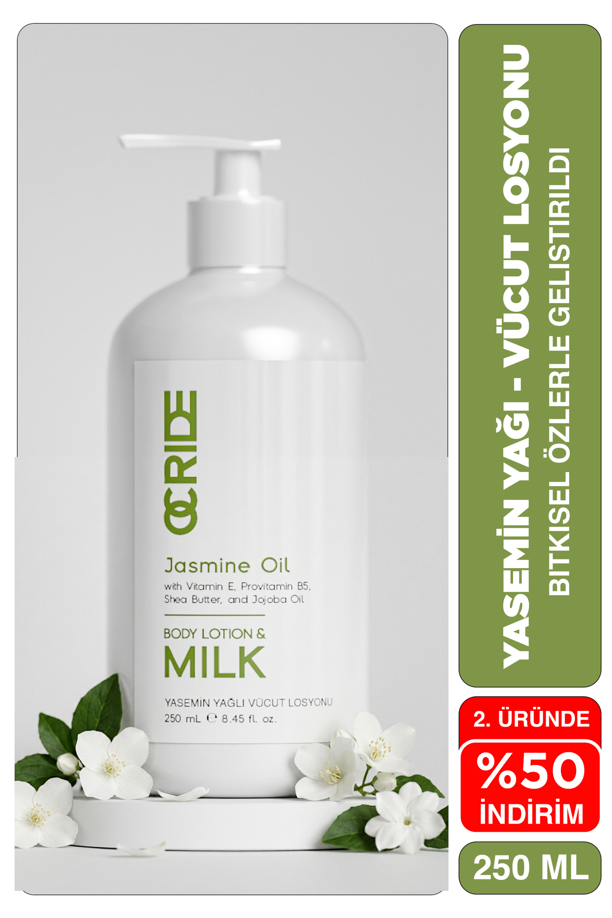 OCRIDE Yasemin Özlü Body Milk Bitkisel Nemlendirici Vücut Losyonu ve Sütü 250 ml — OCYA001