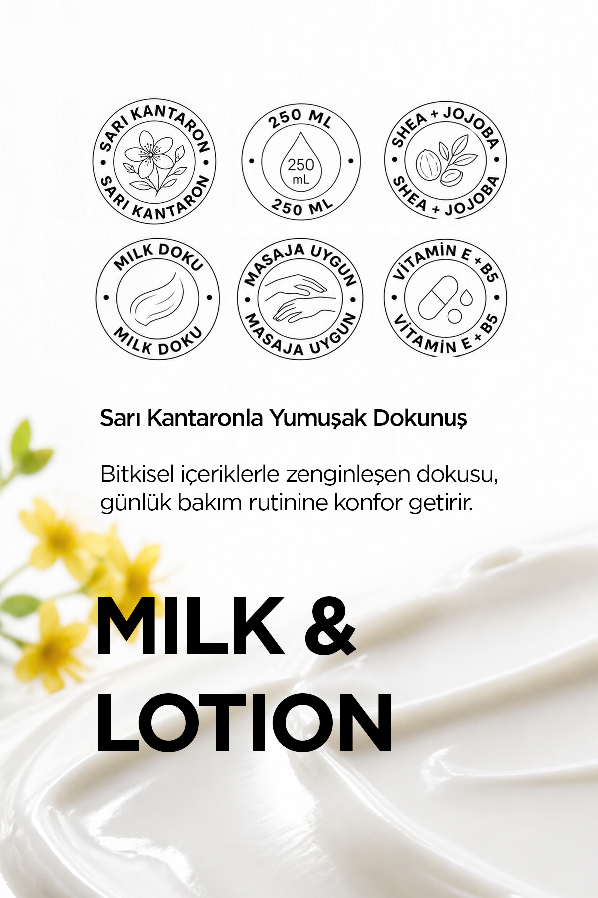 Sarı Kantaron Özlü Body Milk Bitkisel Nemlendirici Vücut Losyonu ve Sütü 250 ml — OCSK001 — تصویر 4 از 6