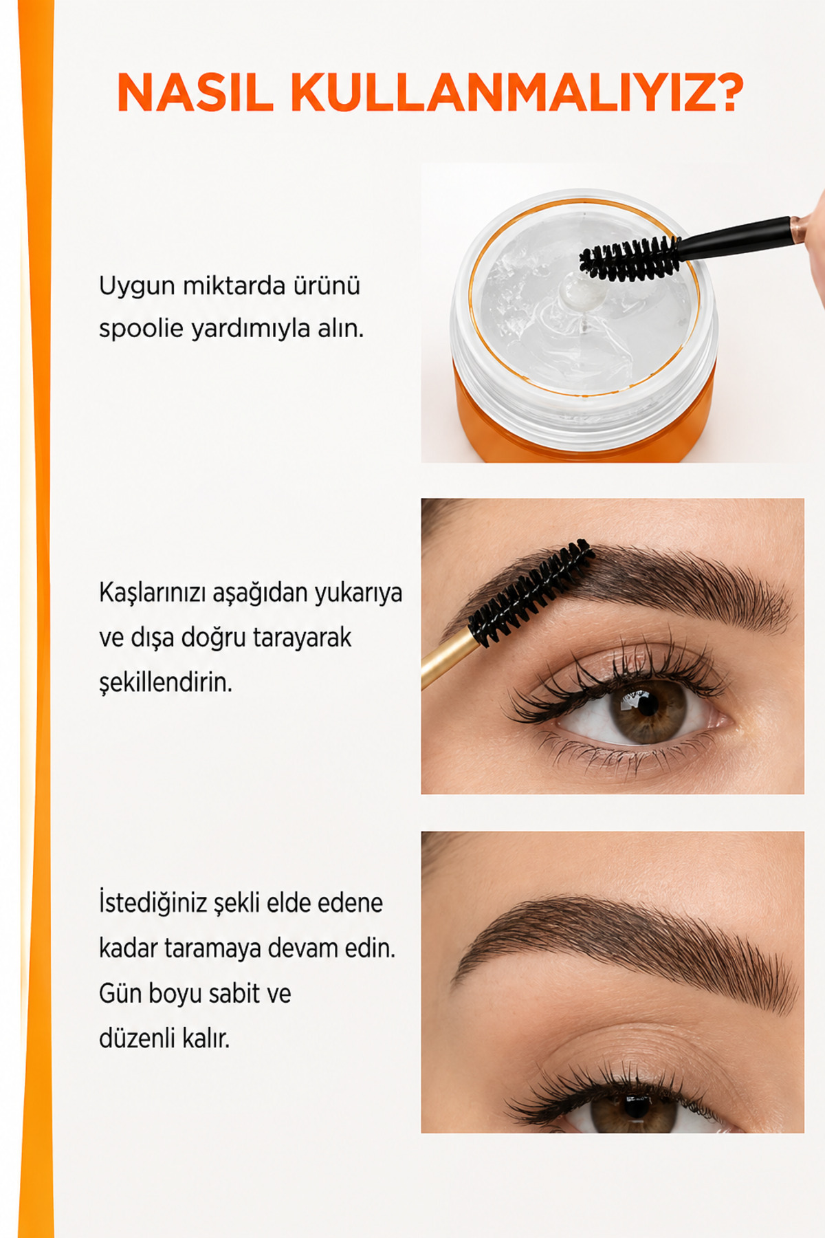 Kaş Sabitleyici ve Şekillendirici Wax 50 ML ( Kolajen, Keratin ve Biotin ) — نارنجی KW25127 — تصویر 7 از 9