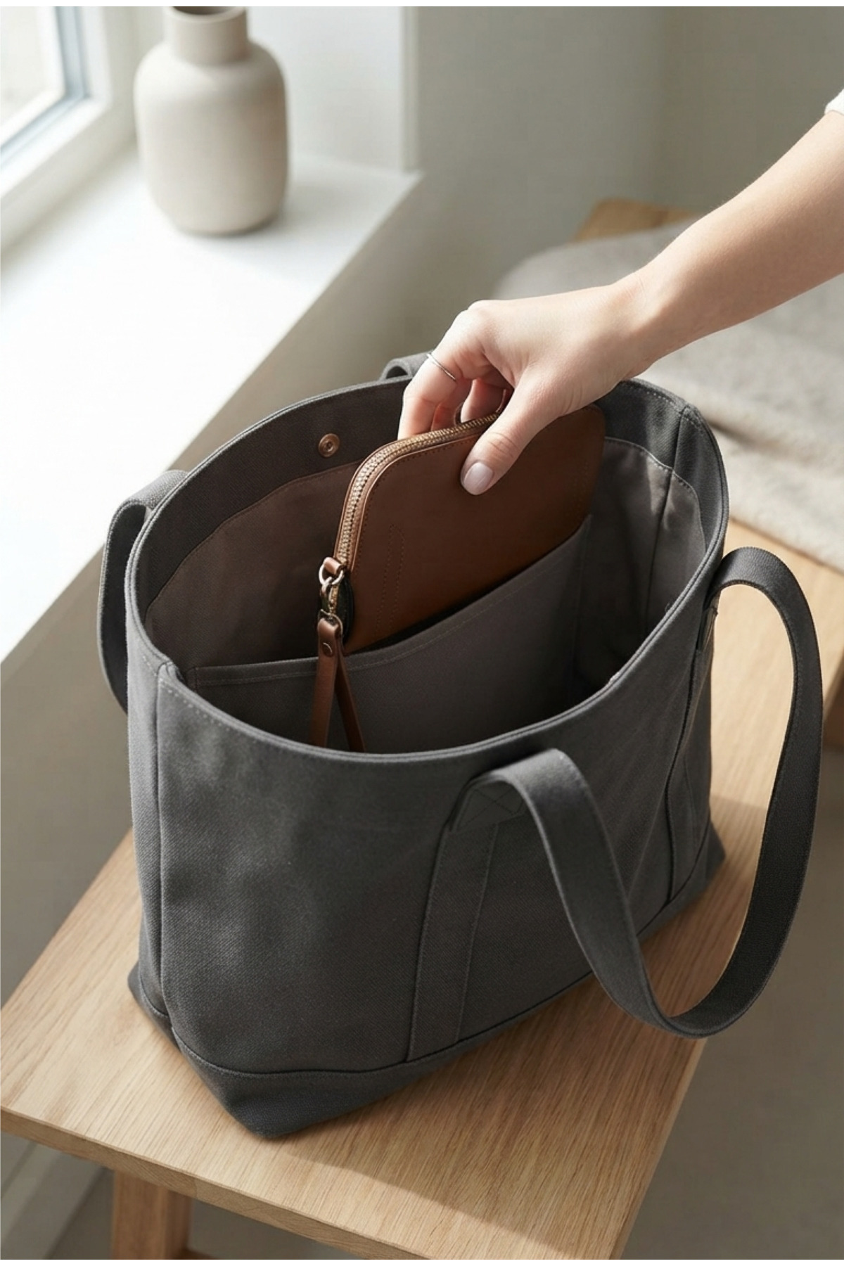 lizy's Çanta Içi Taba Cüzdan Portföy & Clutch Makyaj Çantası görsel 2