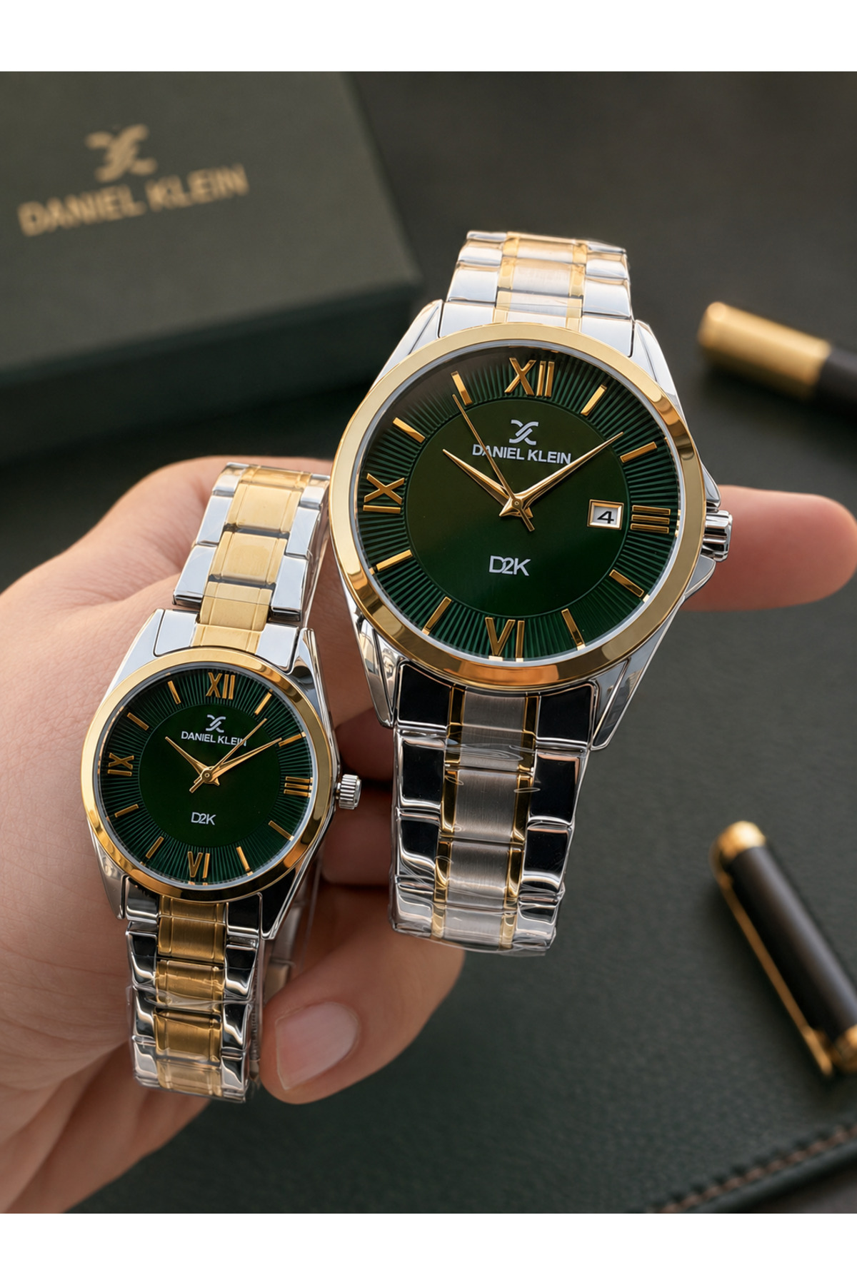Daniel Klein Çelik Kordon Çiftlere Özel 3 Atm Suya Dayanıklı Cift Saati Cf.dk.10010.5 görsel 2