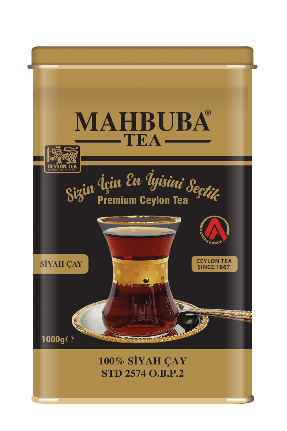 Mahbuba Premium İthal Seylan Sri Lanka Ceylon Kaçak Siyah Yaprak Çay 1kg Teneke
