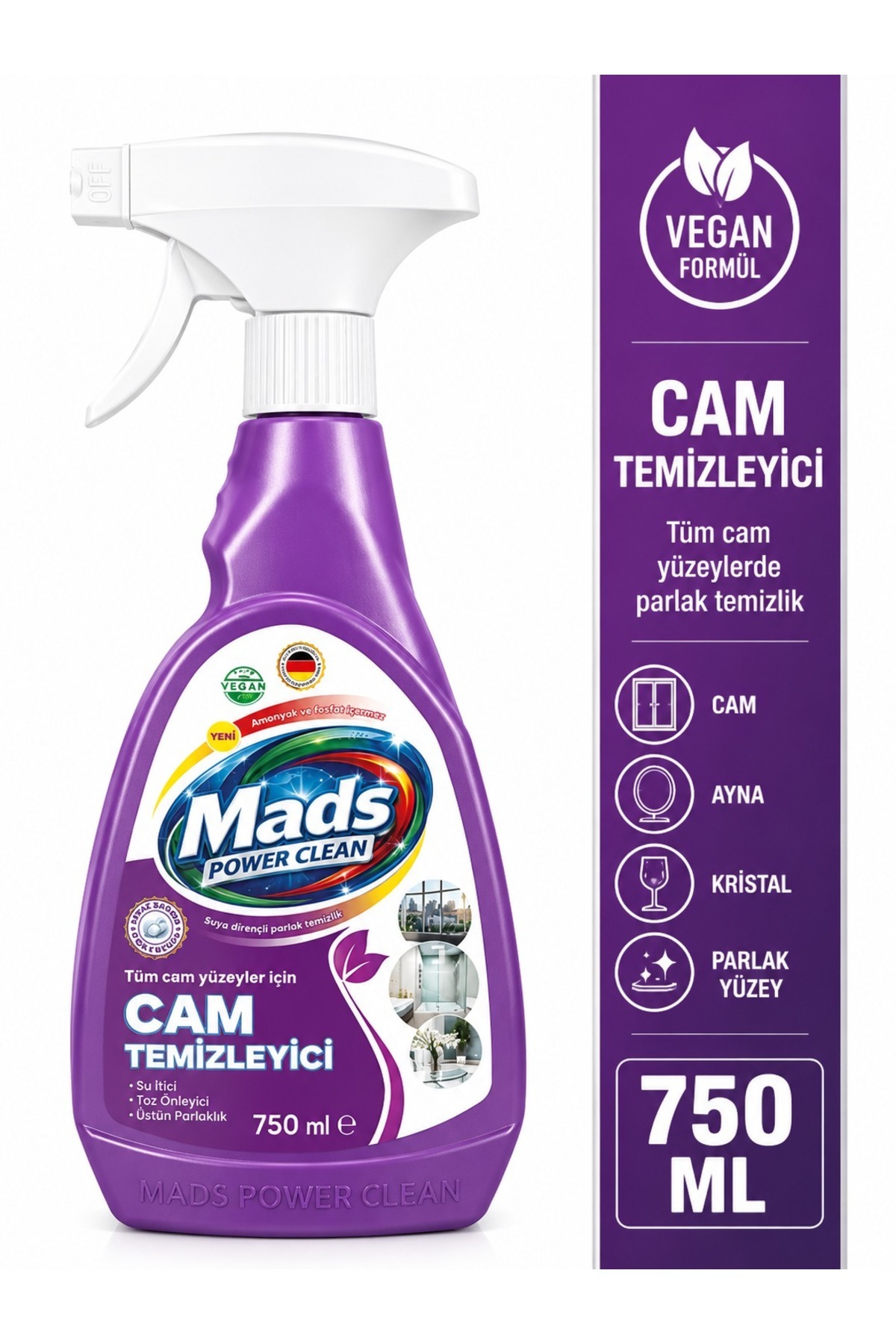 Mads Power Clean Cam Temizleyici Sprey 750 ml