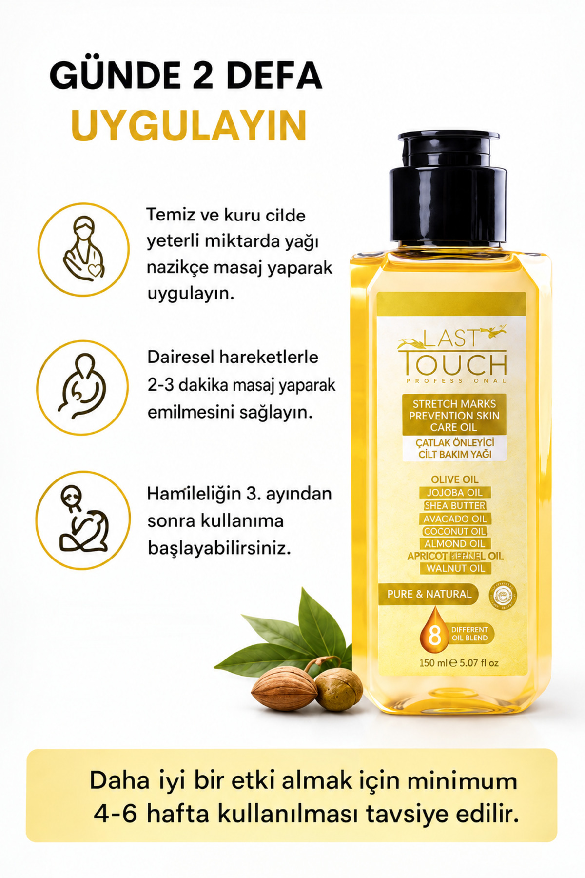 Çatlak Önleyici Cilt Bakım Yağı ( Hamilelik-Sporcu Çatlakları-Hızlı Kilo Alıp Verme ) 150 ML — ÇK25107 — تصویر 7 از 9