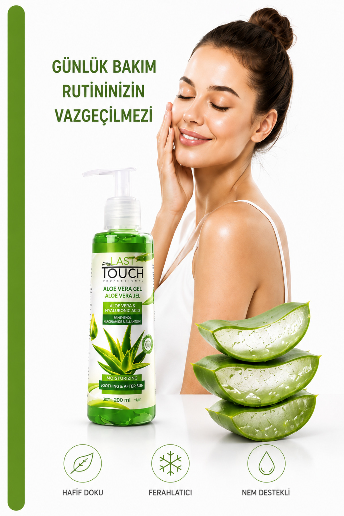 Aloe Vera Jel Güneş Sonrası Bakım, Nemlendirici, Ferahlatıcı, Yatıştırıcı 200 ml — AV25102 — تصویر 8 از 9