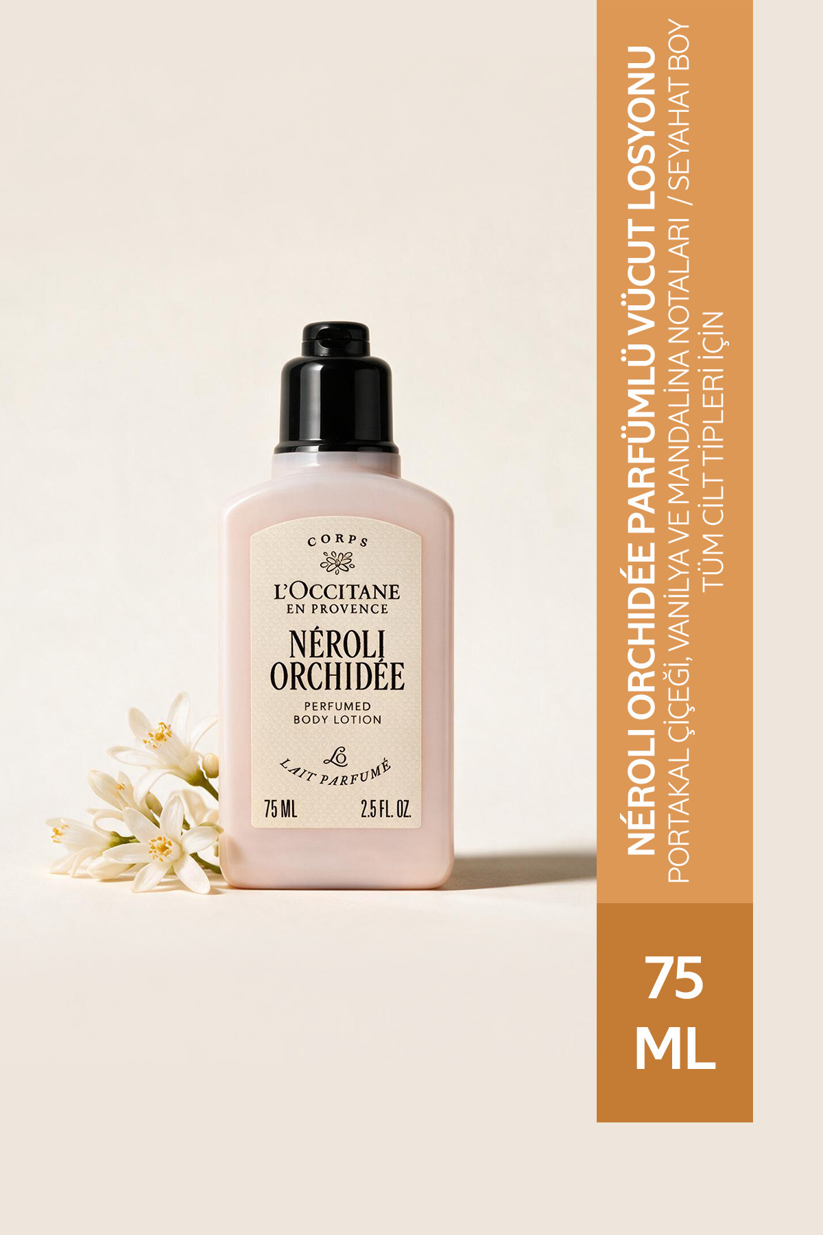 L'Occitane Néroli & Orchidée Vücut Losyonu, Portakal Çiçeği & Orkide İçeren, Seyahat Boy, 75 ml — 11LC075NO26
