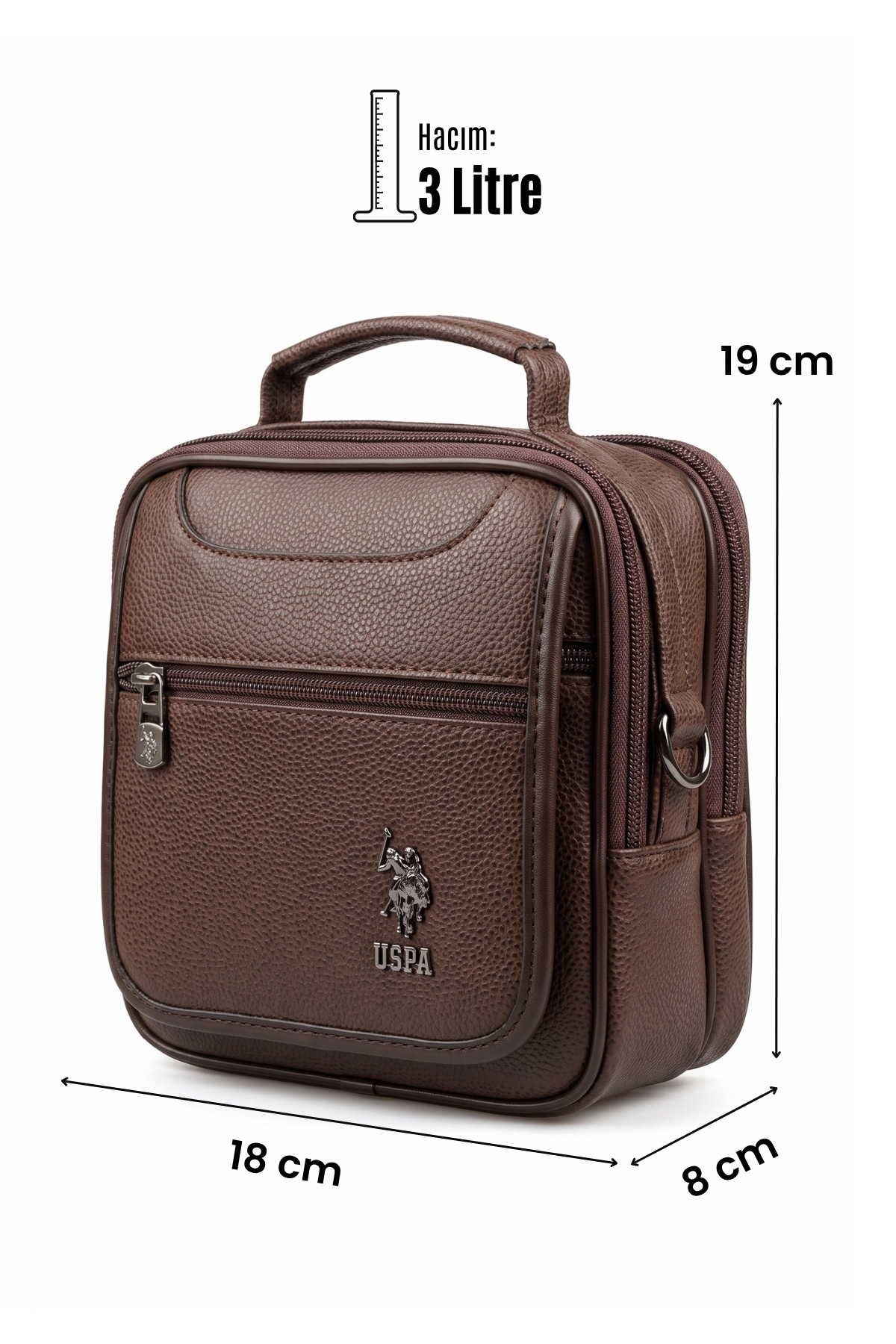 U.S. Polo Assn. U.s. Polo Assn 6760 Erkek El Çantası Omuz Çantası Çapraz Çanta Kahve görsel 8