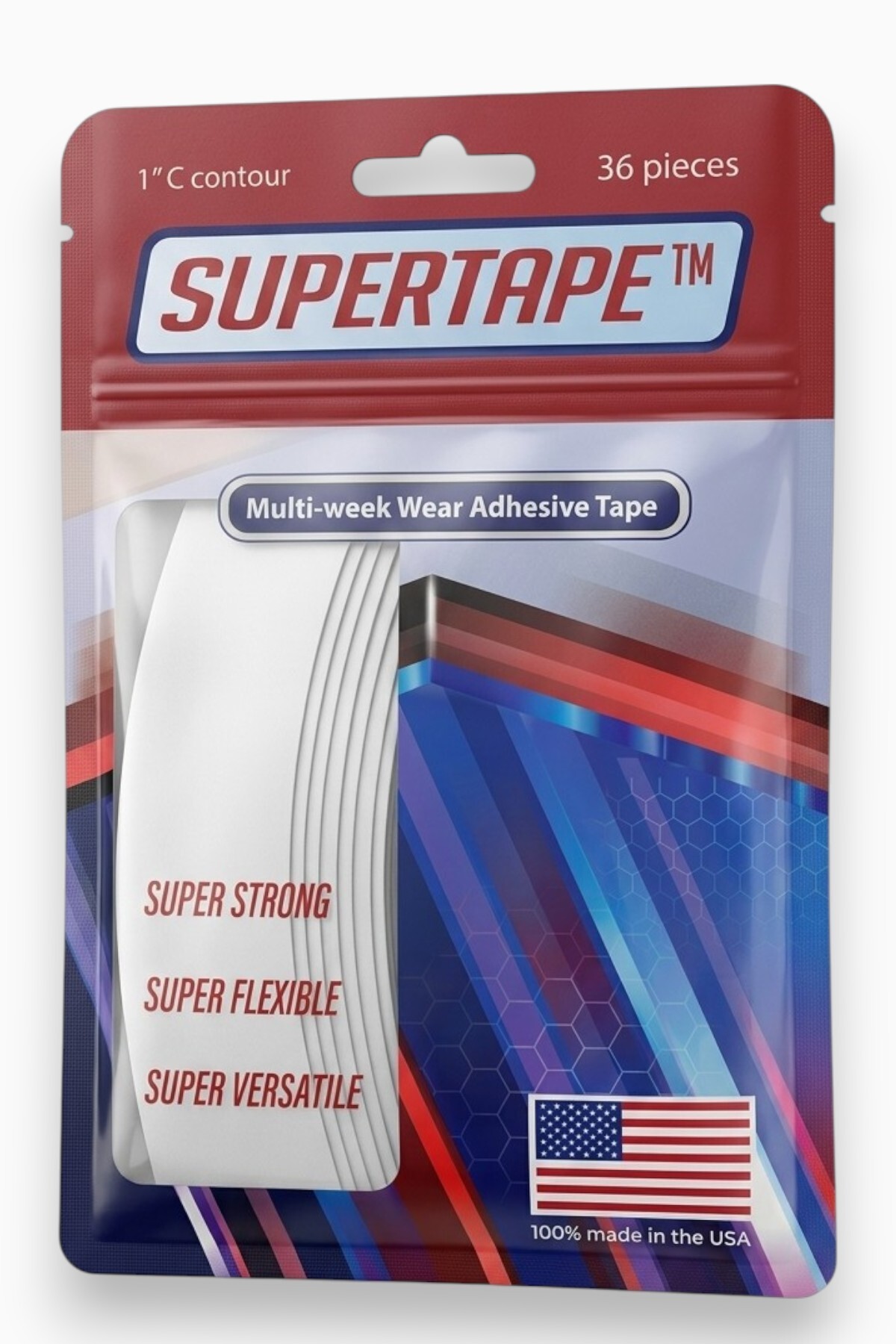 True Tape SUPERTAPE Protez Saç Bandı Oval (1"C - 2,5cm x 7.5cm) 36 Adet — S.T 1"C