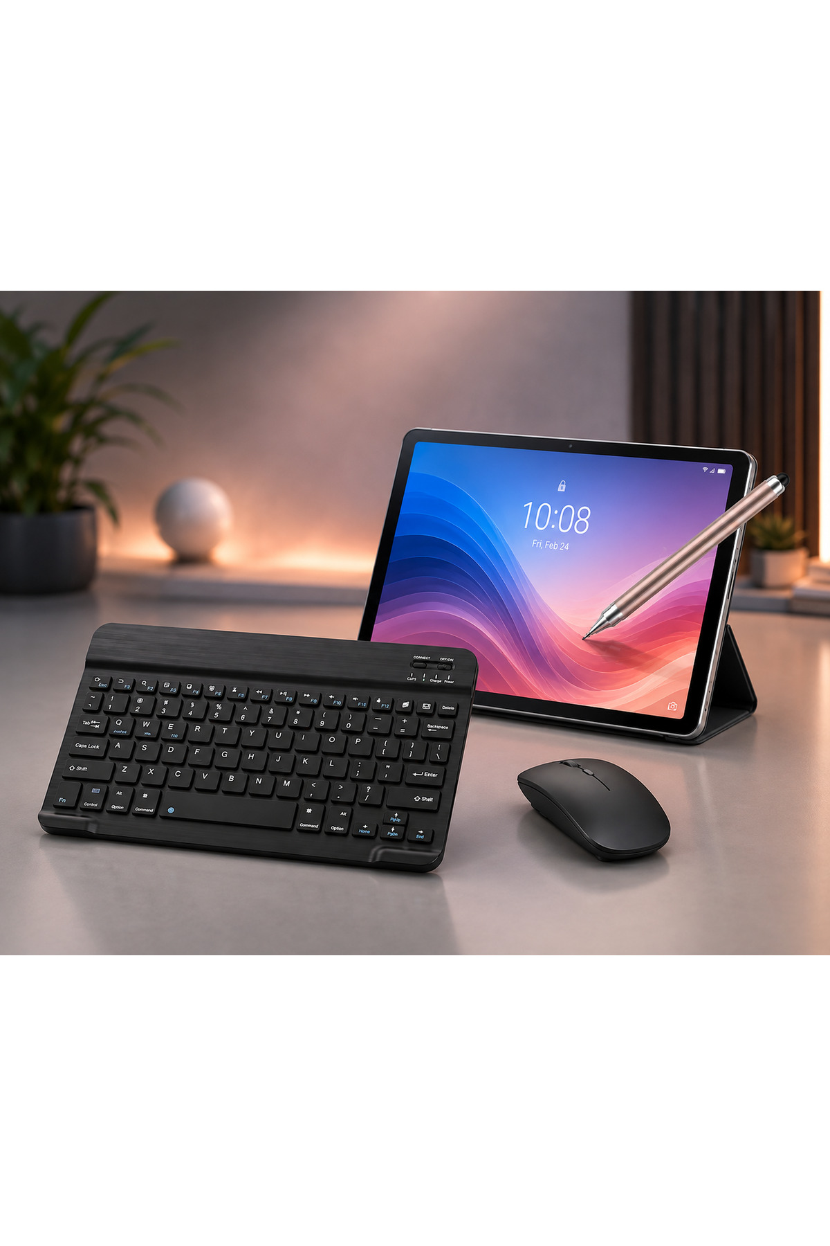 LENOVO Tab 4 GB RAM 128 GB HAFIZA 10.1"İNCH M10 GRİ TABLET+ŞEFFAF KILIF+SİYAH KLAVYE+MOUSE+GOLD KALEM