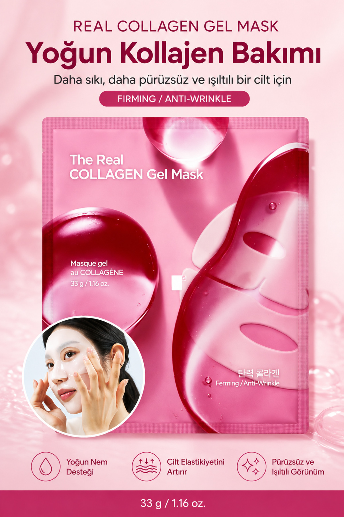 Holika Holika The Real Collagen Gel Mask - Canlandırıcı ve