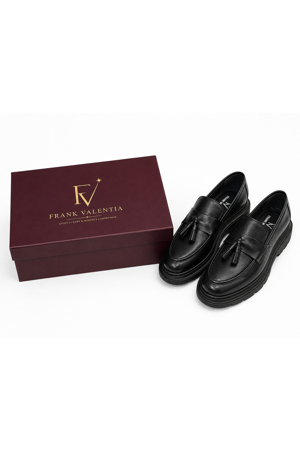 Frank Valentia FV007 Erkek Siyah Hakiki Deri Püsküllü Kalın Taban Loafer görsel 8