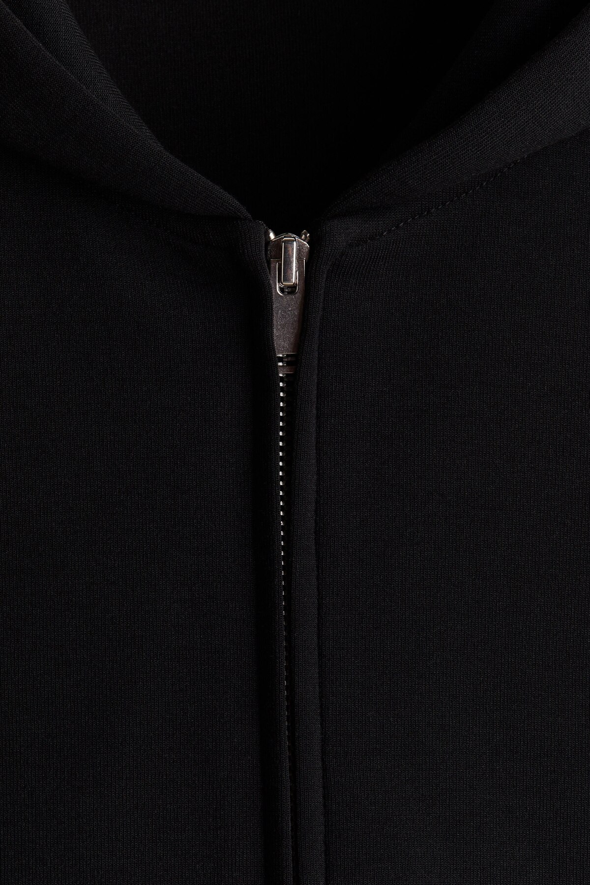 H&M Kapüşonlu ve Fermuarlı İnterlok Üst Oversized Fit görsel 7