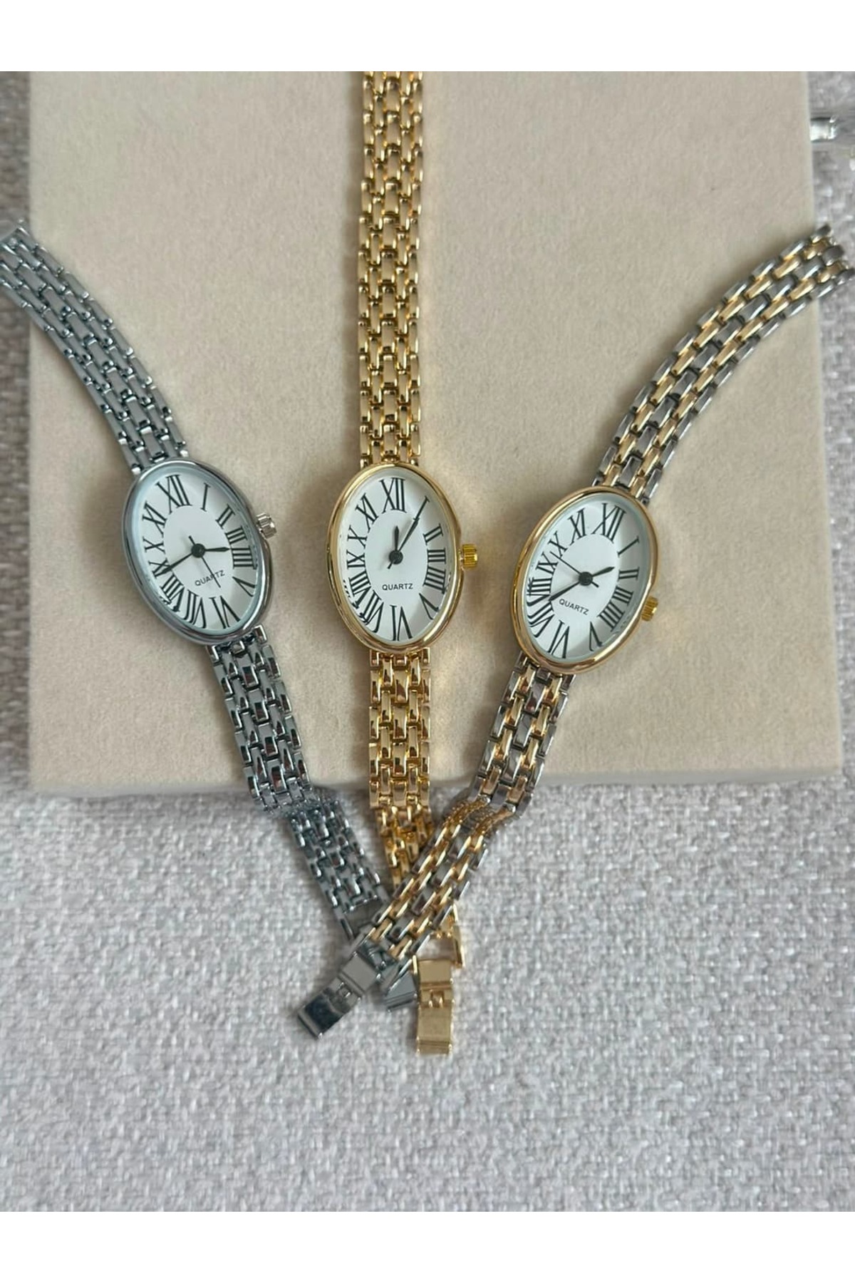 MERW Roses Model Gold Renk Metal Kordon Vintage Seri Kadın Kol Saati görsel 5