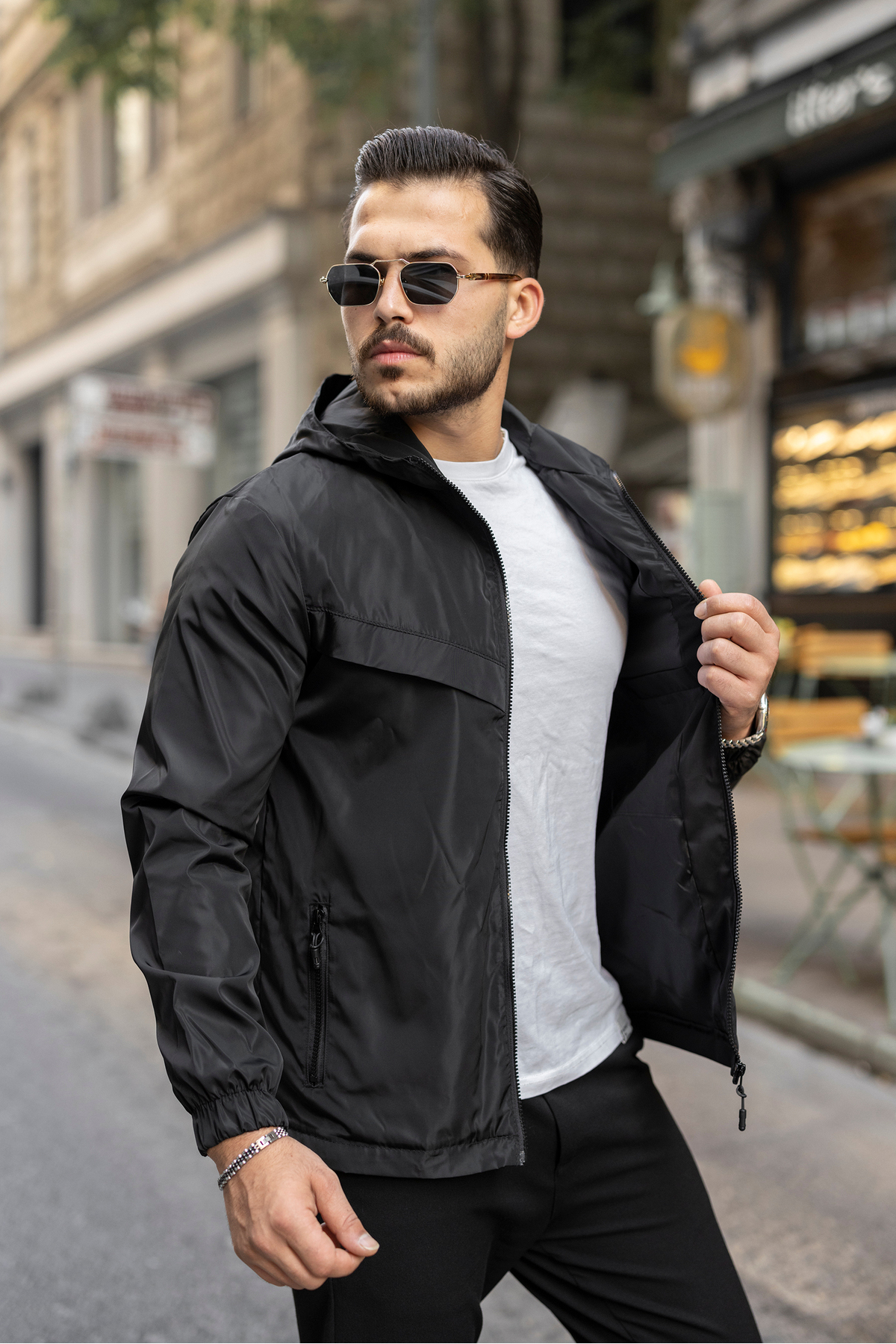 S&M CLOTHİNG Yeni Sezon SU Geçirmez Erkek Yağmurluk görsel 3