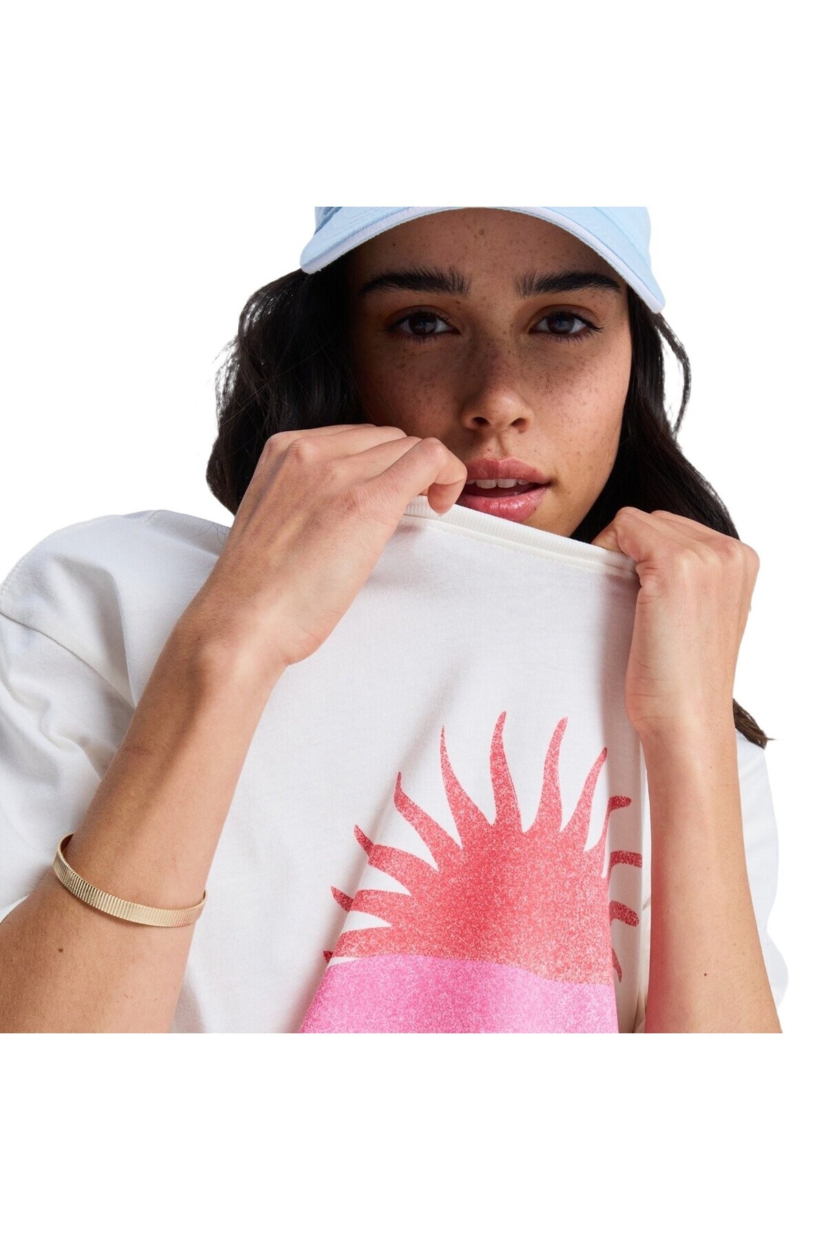 Roxy Hangloose Poster Kadın Beyaz Tişört KADIN T-SHIRT ERJZT06090 görsel 4