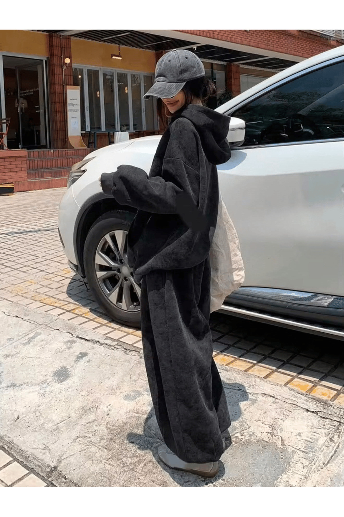 ست لباس ورزشی 3 نخ شسته — مشکی wasgık01 — تصویر 4 از 4