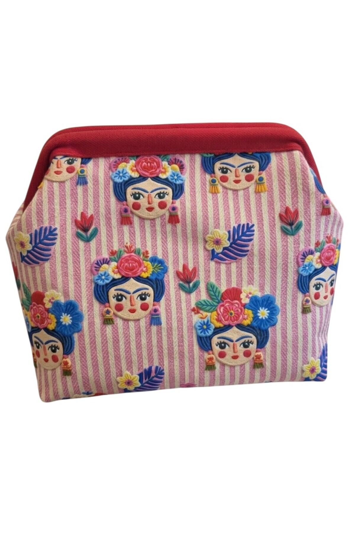 handedizayn Gizli Burslu Frida Kahlo Desenli Kadın Clutch El Çantası