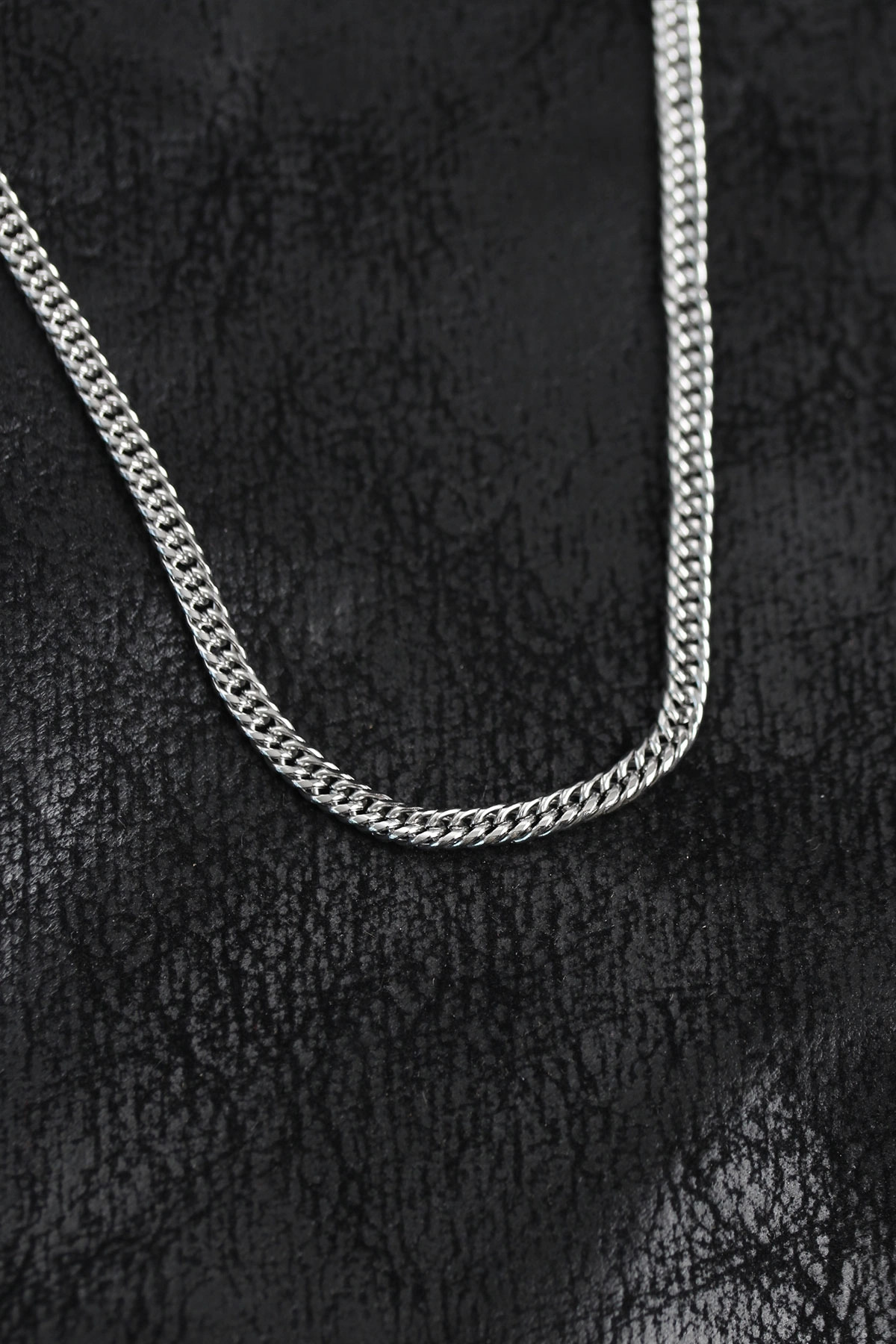 316L Çelik Curb Model Zincir Gümüş Renk Erkek Kolye