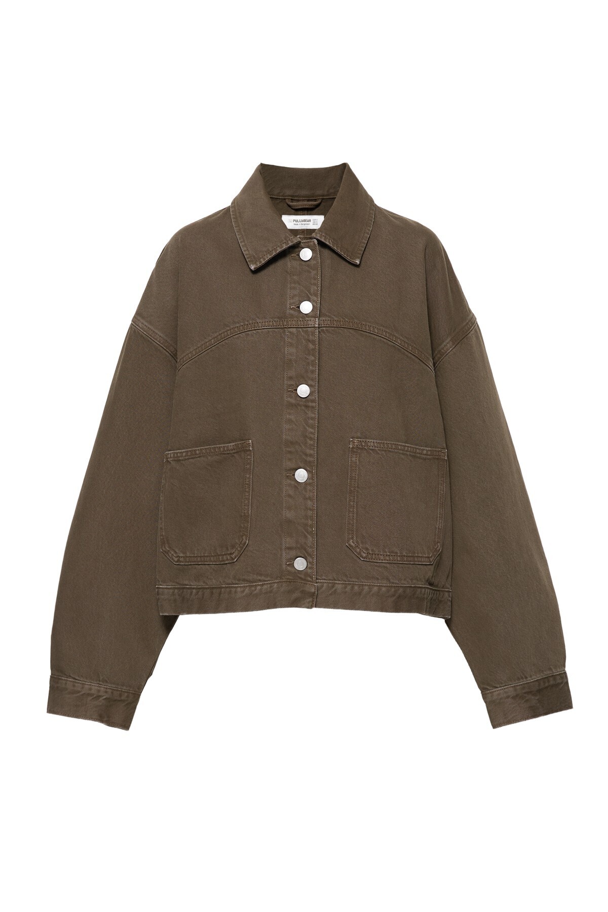 Pull & Bear Boxy kesim denim ince ceket görsel 4