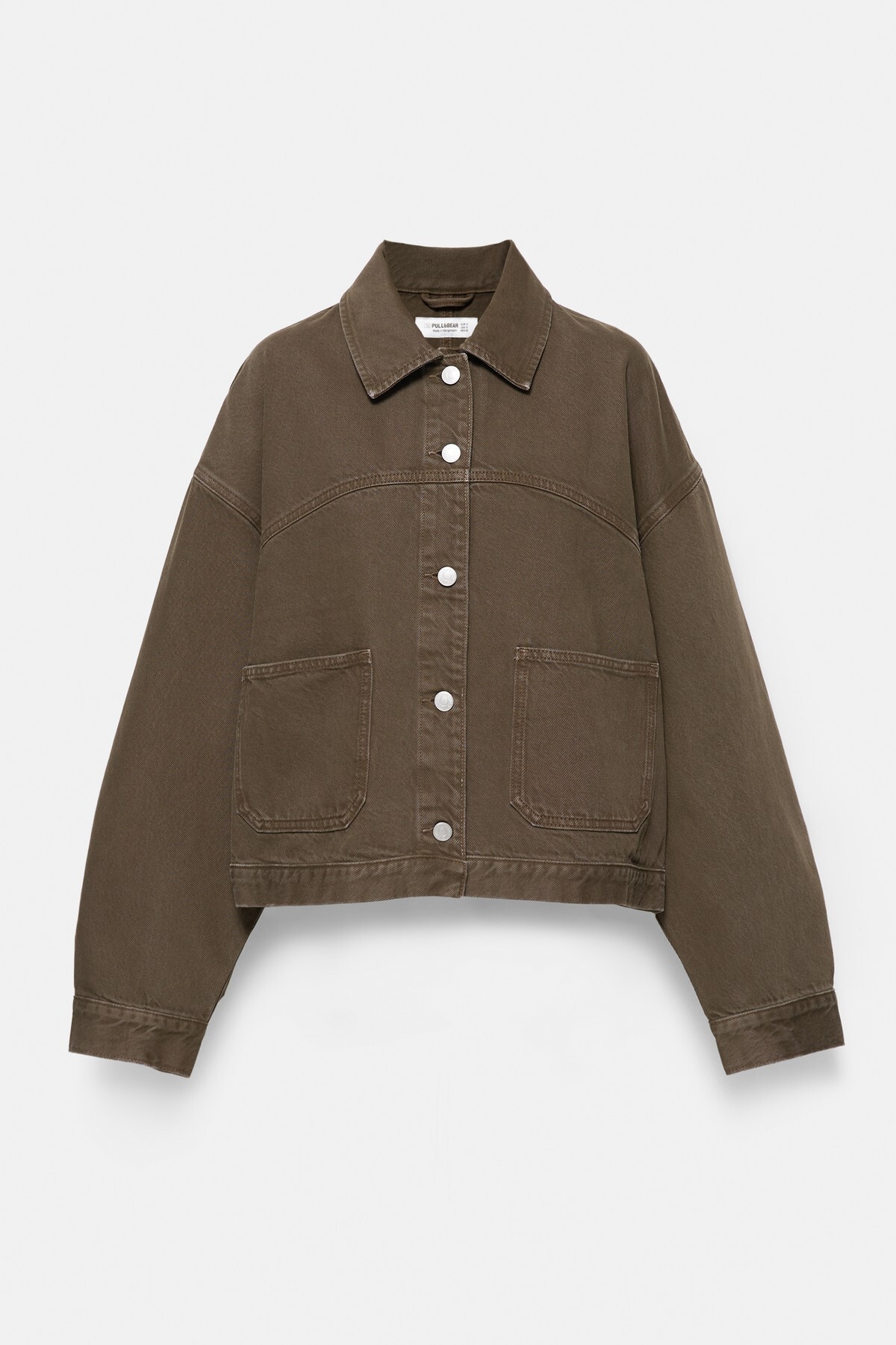 Pull & Bear Boxy kesim denim ince ceket görsel 7