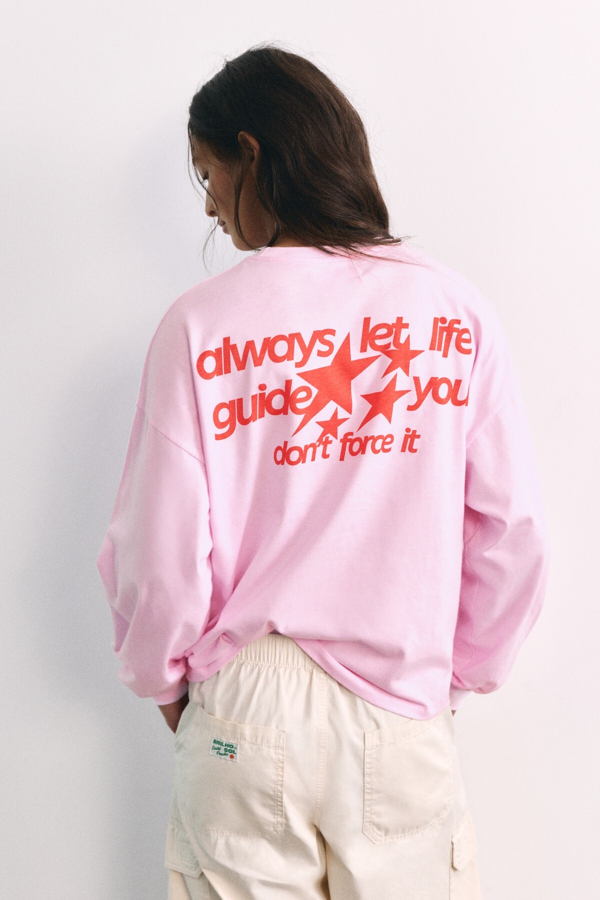 Pull & Bear Yıldız grafikli oversize tişört görsel 5