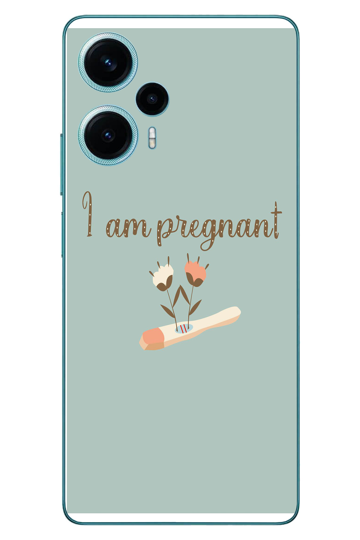 Poco F5 Uyumlu I'm Pregnant Baskılı Silikon Kılıf