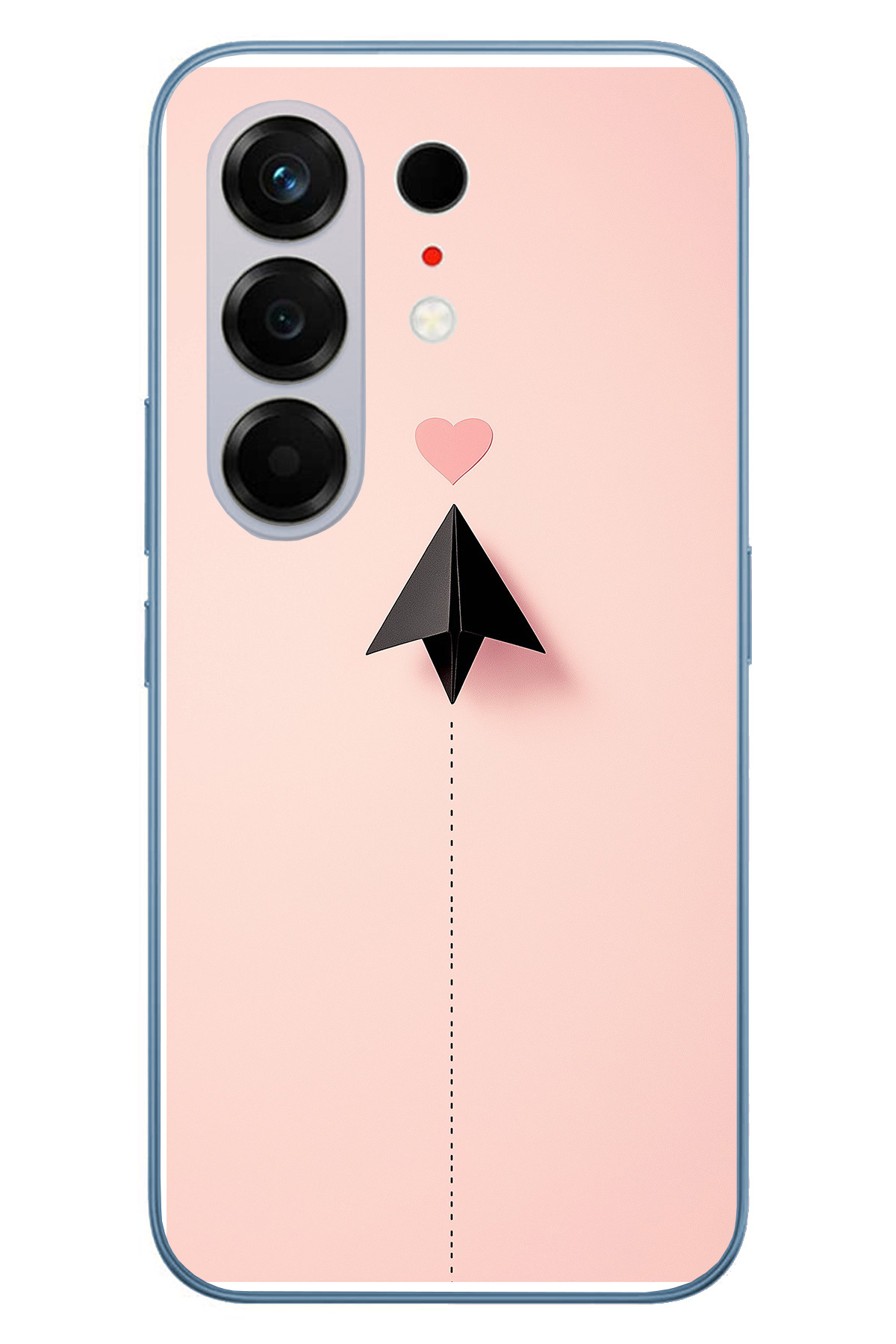 Tecno Camon 50 Ultra Uyumlu Kalp Siyah Uçak Baskılı Silikon Kılıf